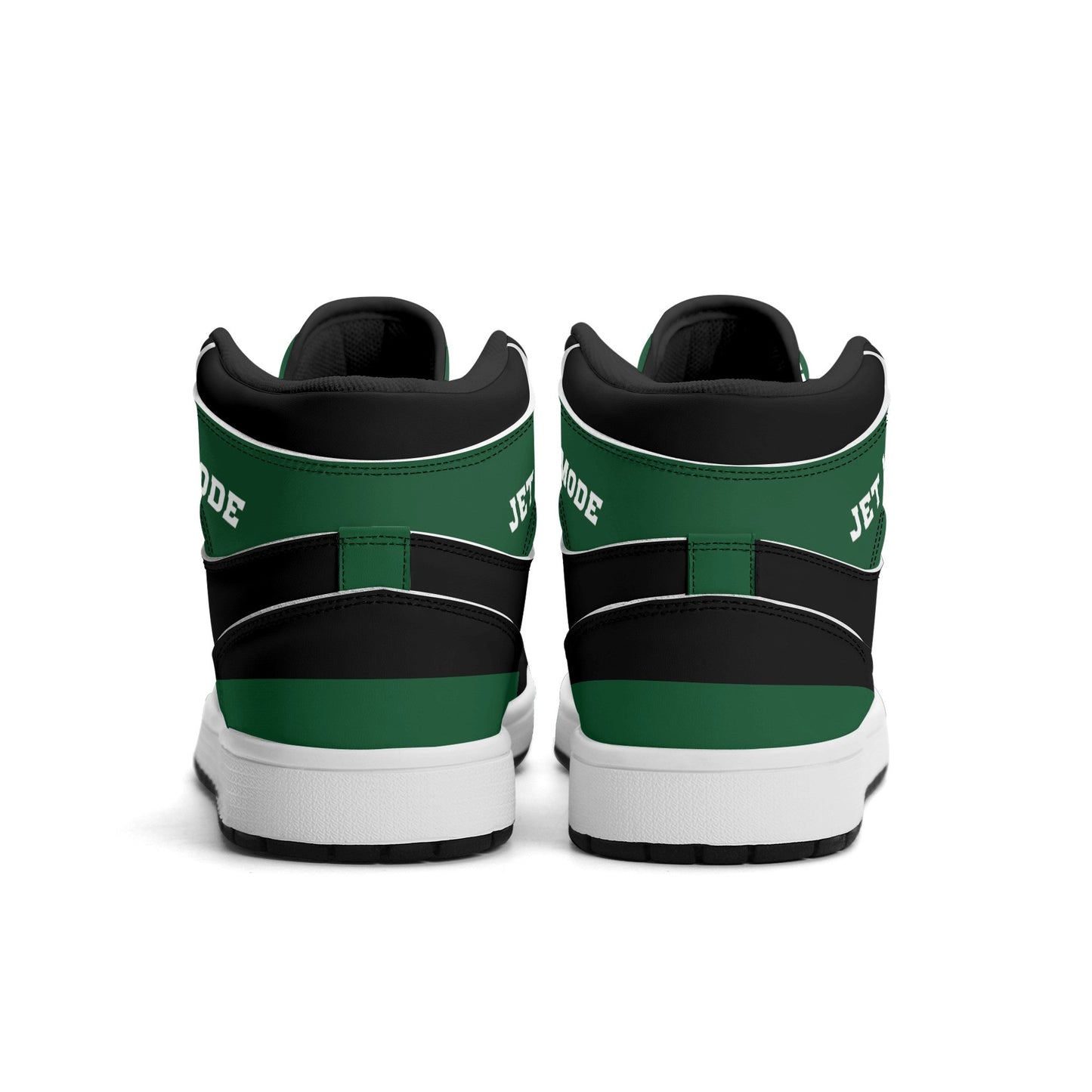 New York football-inspired high top sneakers in green with all-over city graphic printed upper