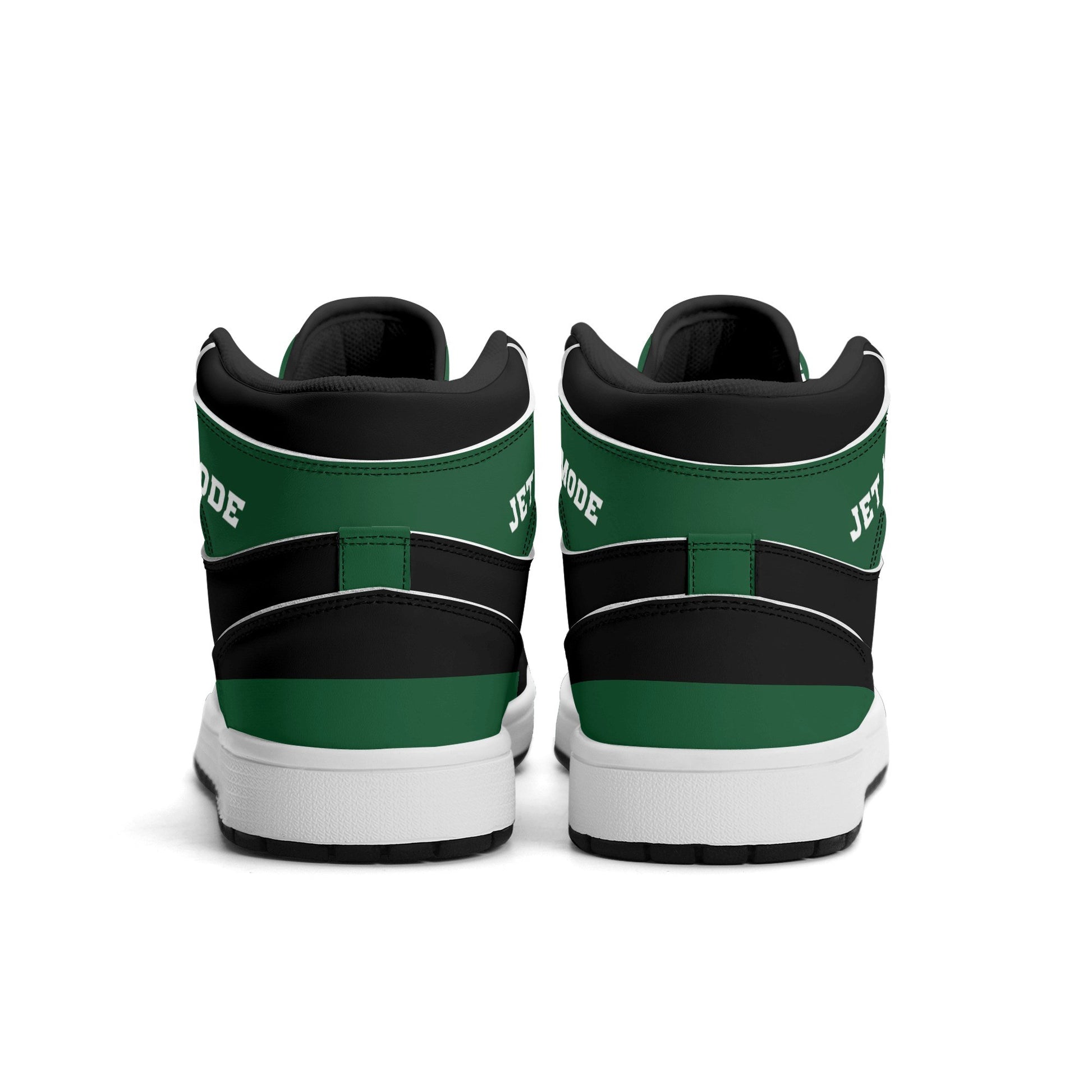 New York football-inspired high top sneakers in green with all-over city graphic printed upper