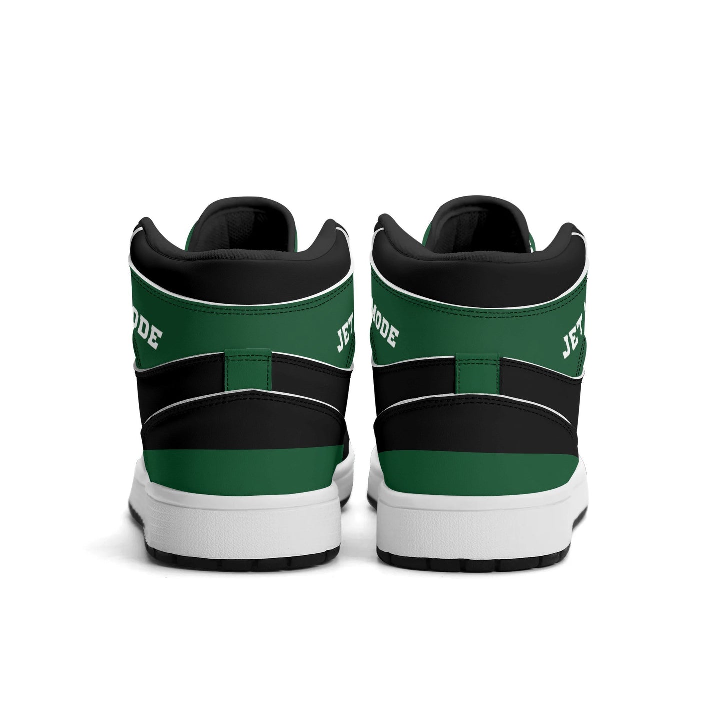 New York football-inspired high top sneakers in green with all-over city graphic printed upper