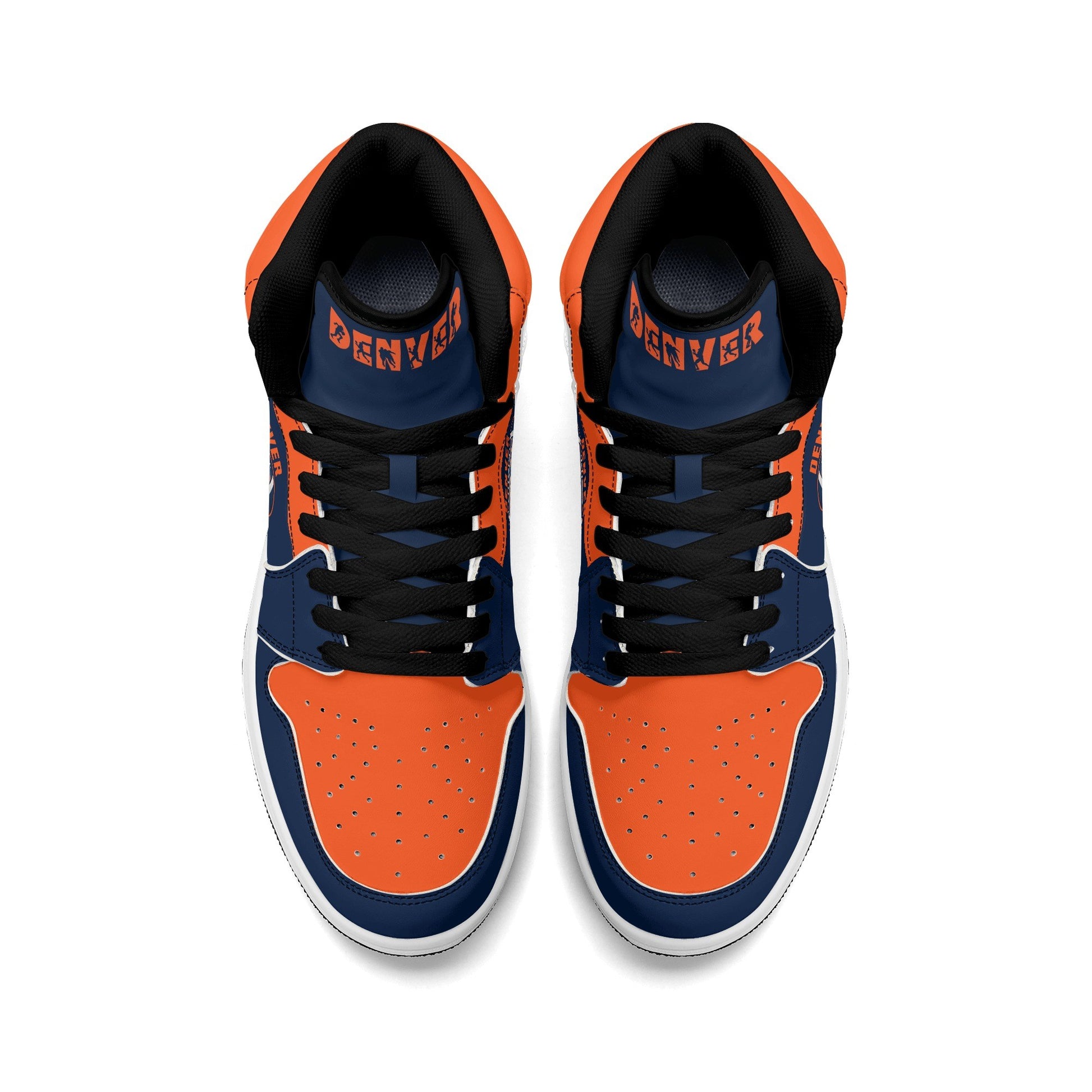 Denver football-inspired high top sneakers with all-over city graphic printed upper