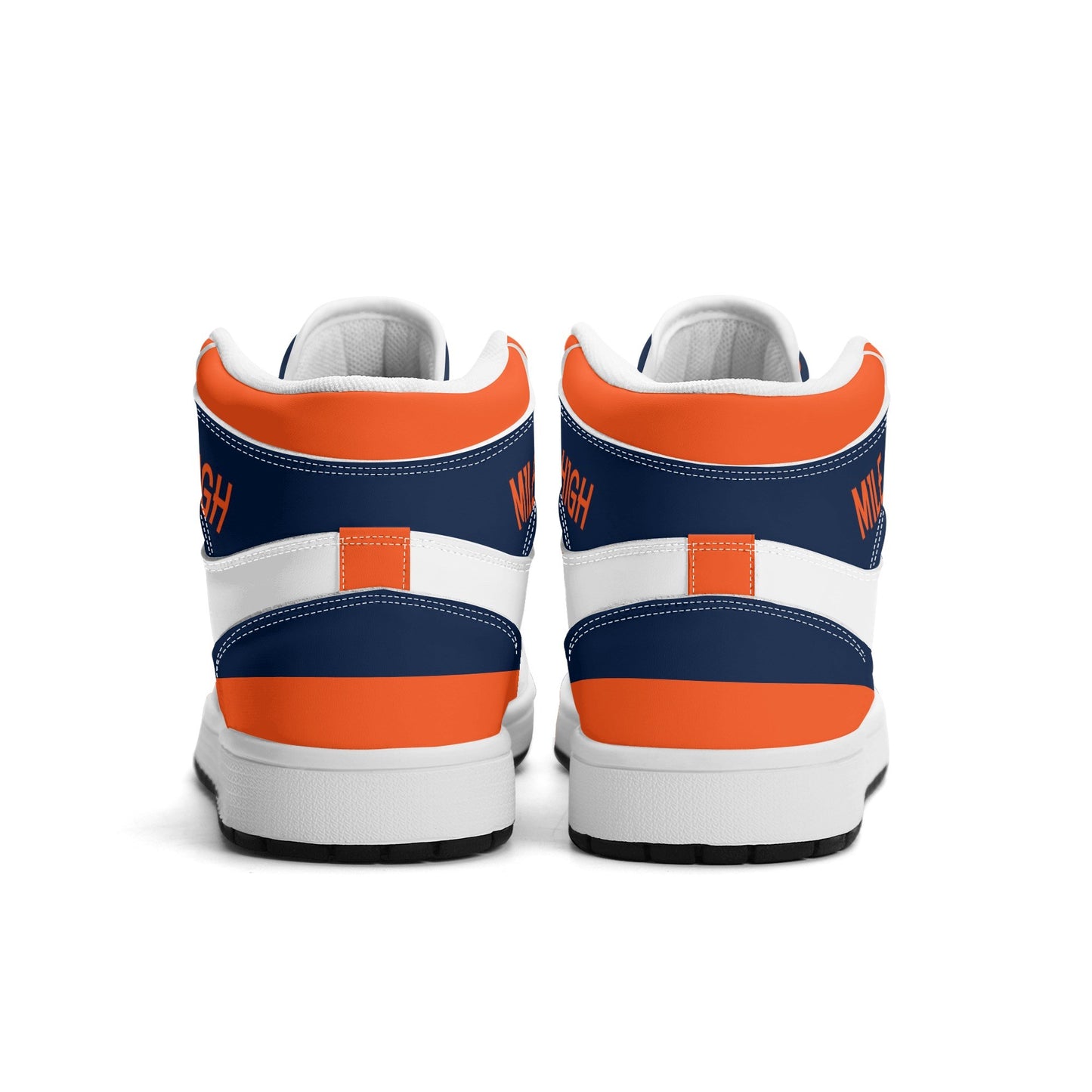 Denver football-inspired high top sneakers in white with all-over city graphic printed upper