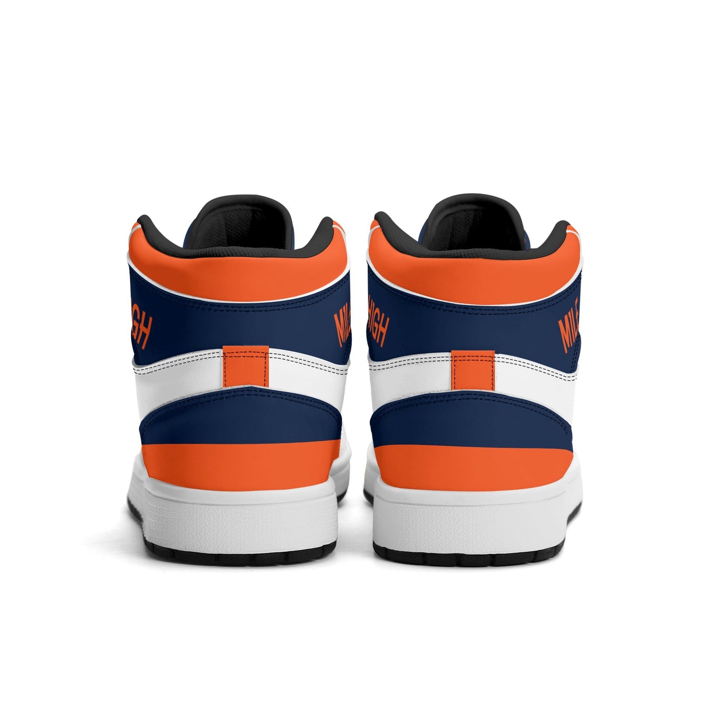 Denver football-inspired high top sneakers in white with all-over city graphic printed upper
