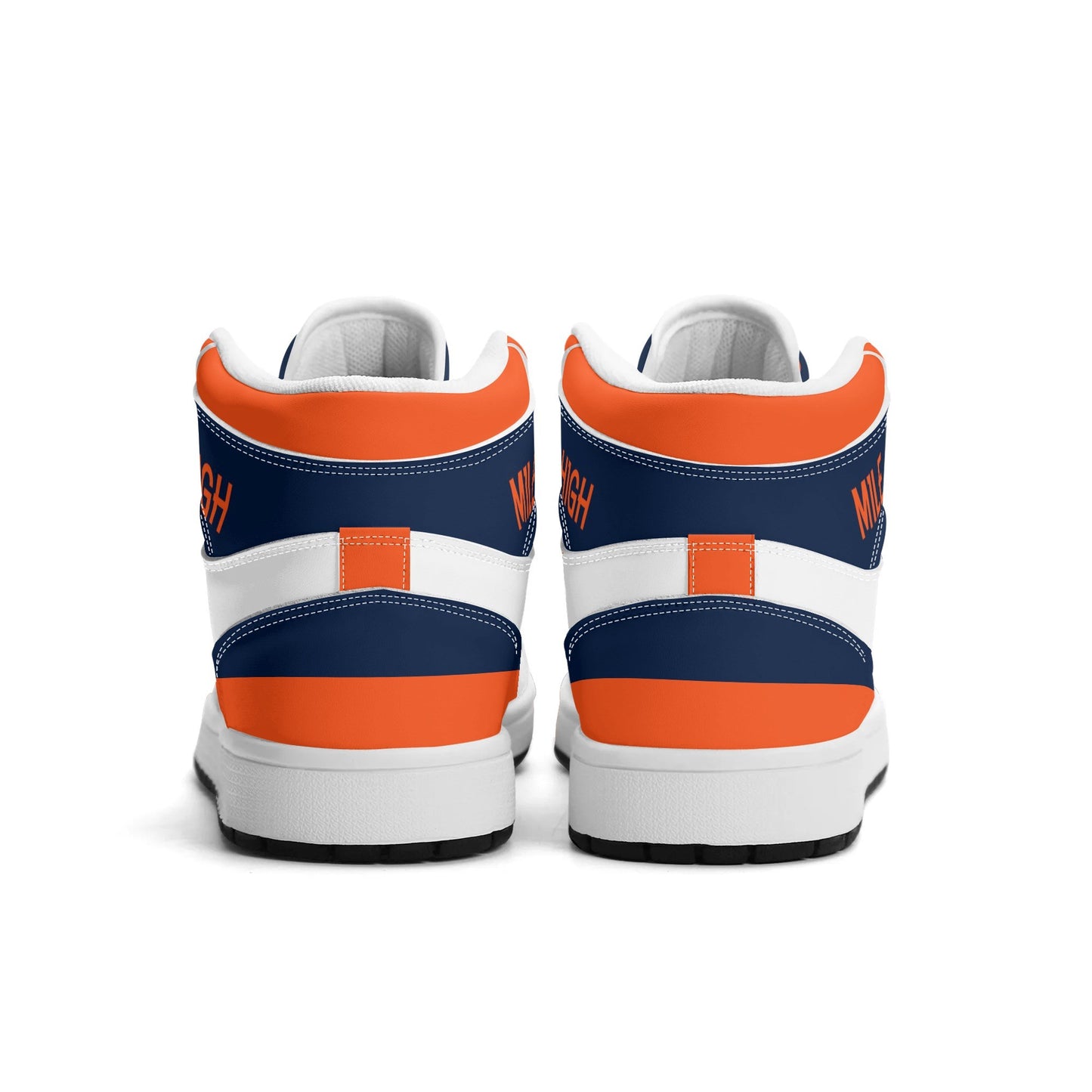 Denver football-inspired high top sneakers in white with all-over city graphic printed upper