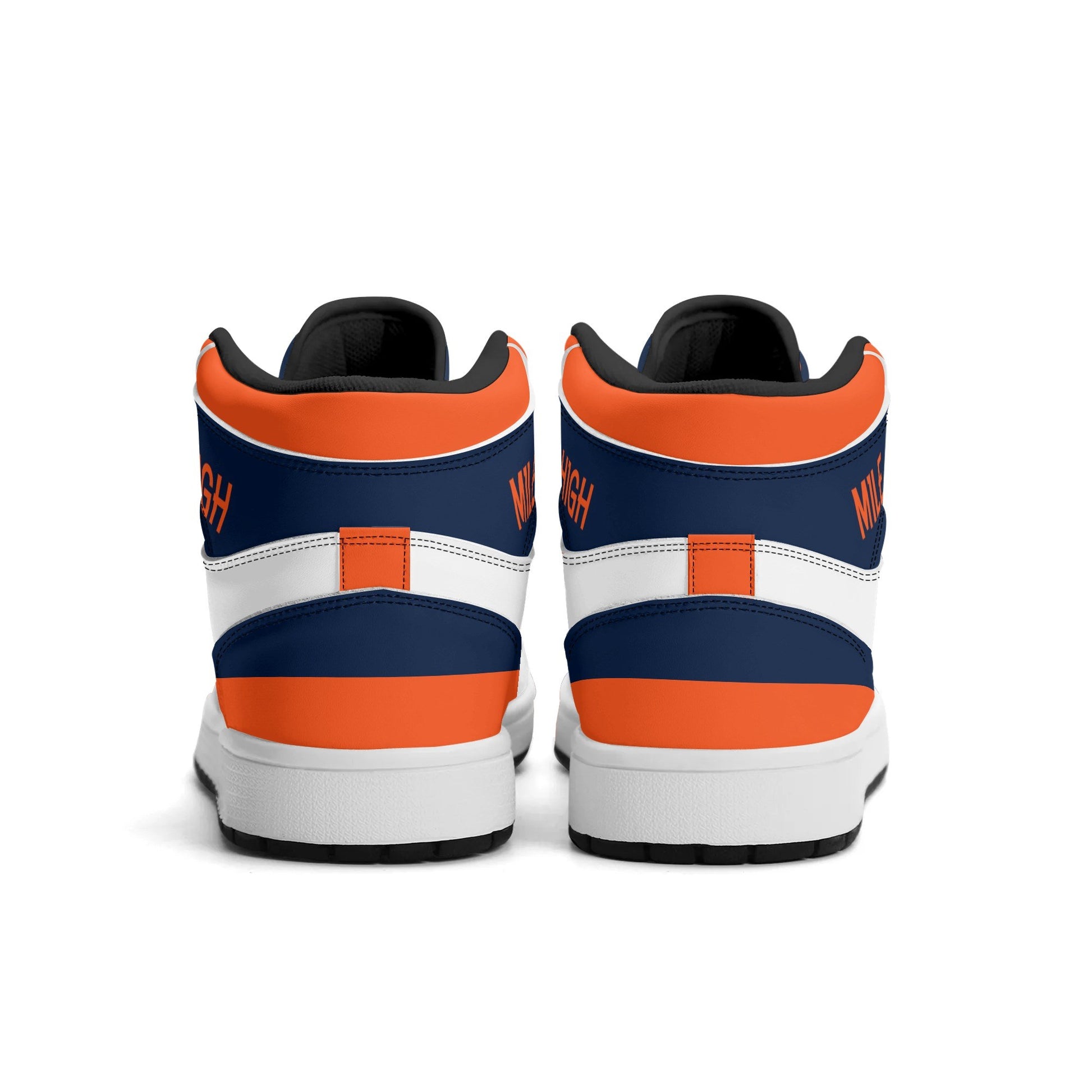 Denver football-inspired high top sneakers in white with all-over city graphic printed upper