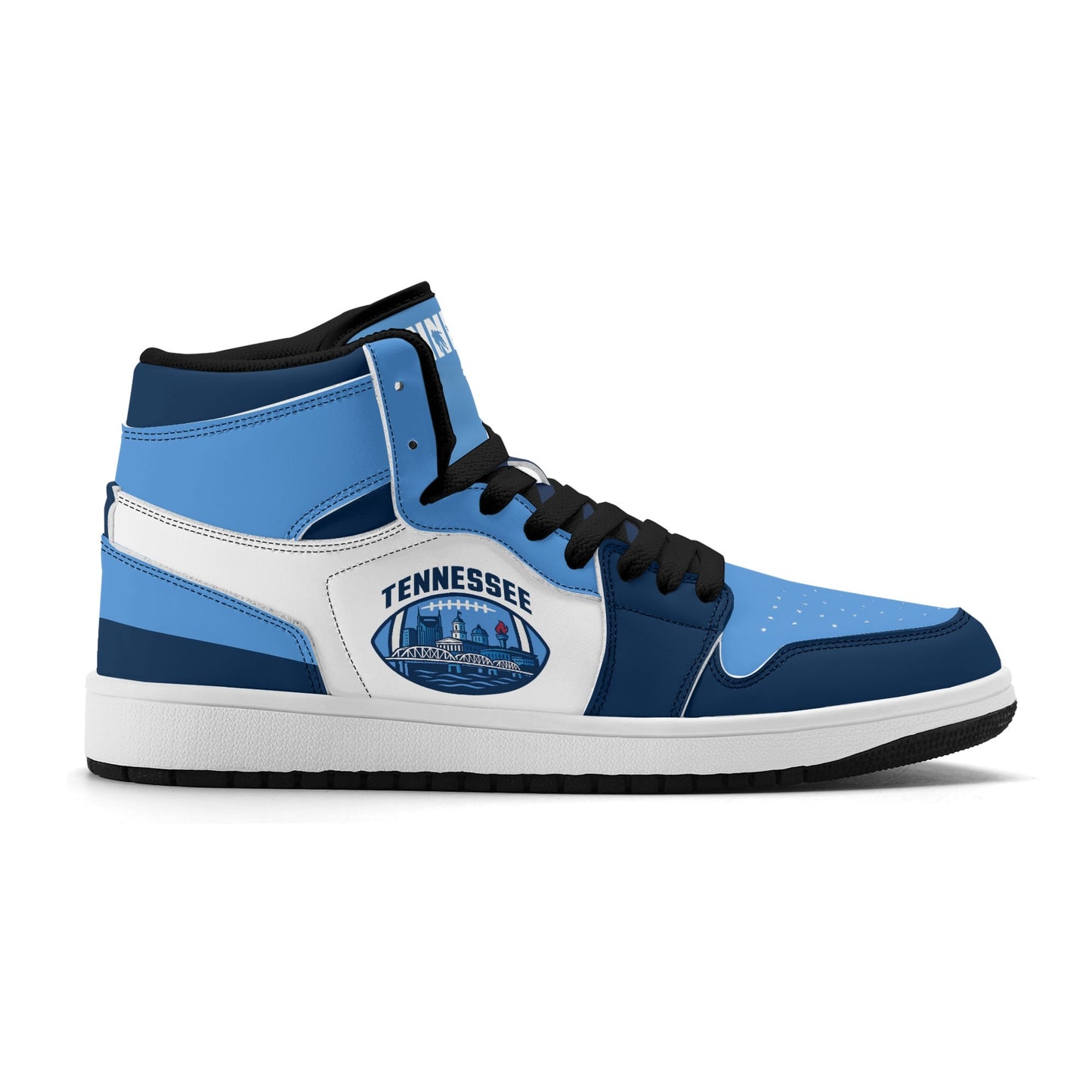 Tennessee football-inspired high top sneakers with all-over city graphic printed upper