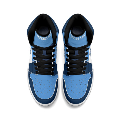 Tennessee football-inspired high top sneakers with all-over city graphic printed upper