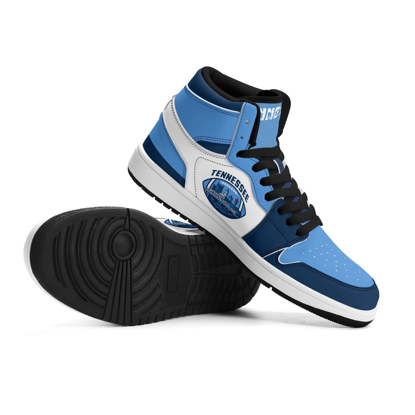 Tennessee football-inspired high top sneakers with all-over city graphic printed upper