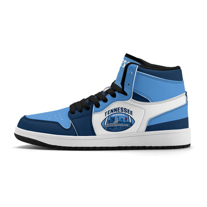 Tennessee football-inspired high top sneakers with all-over city graphic printed upper