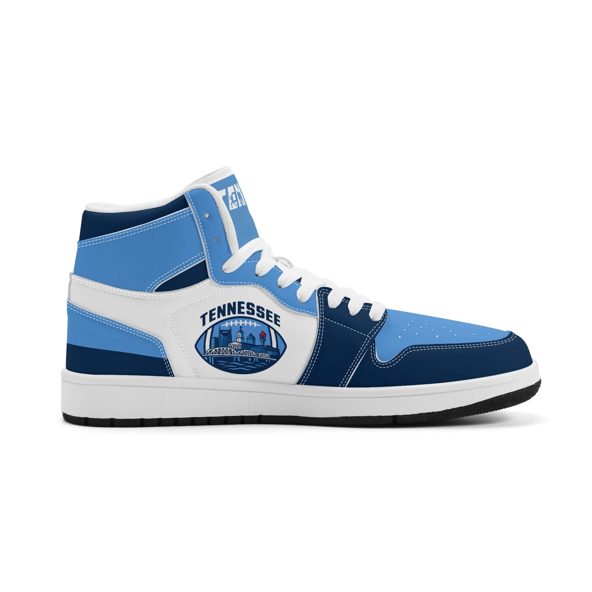 Tennessee football-inspired high top sneakers with all-over city graphic printed upper