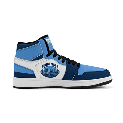 Tennessee football-inspired high top sneakers with all-over city graphic printed upper