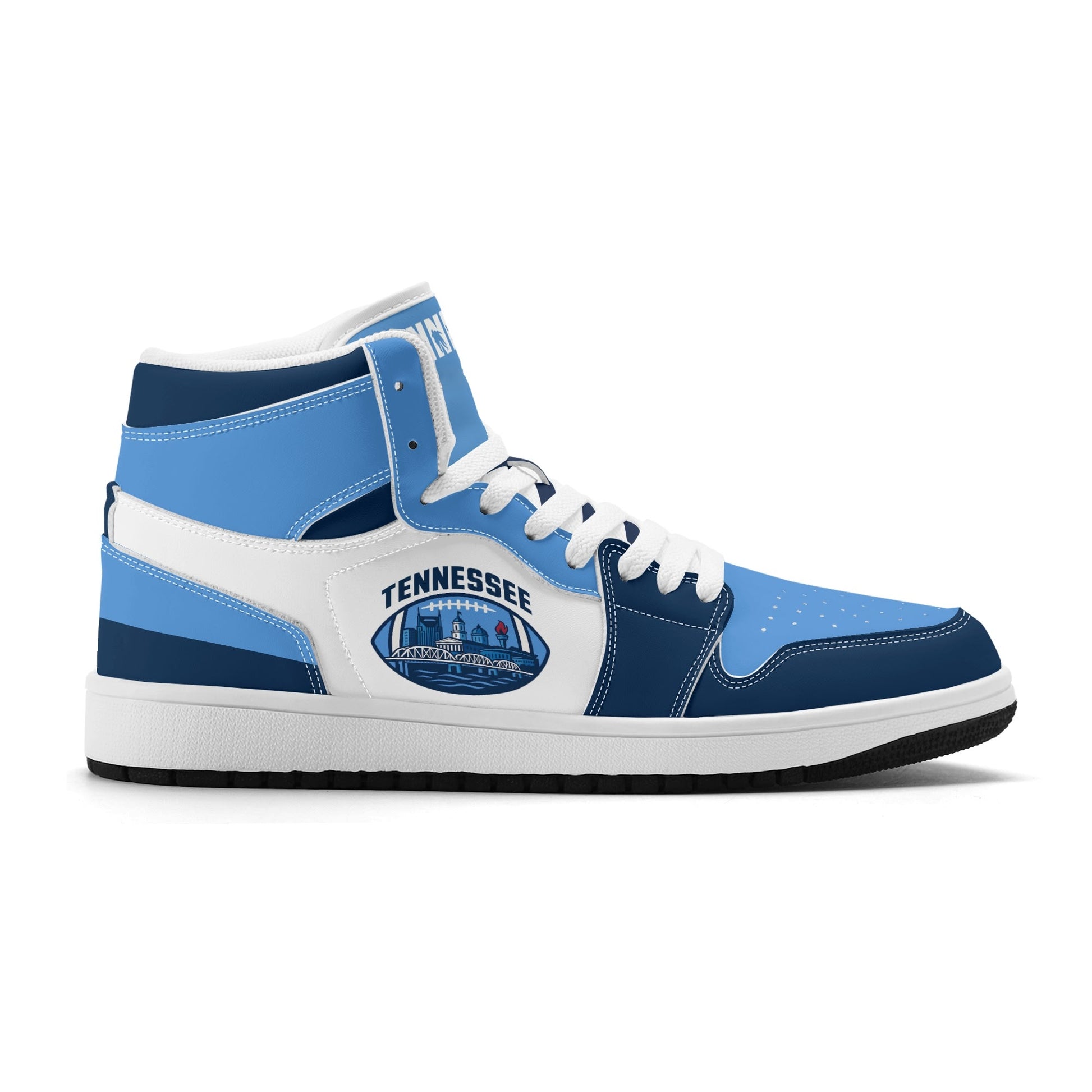 Tennessee football-inspired high top sneakers with all-over city graphic printed upper