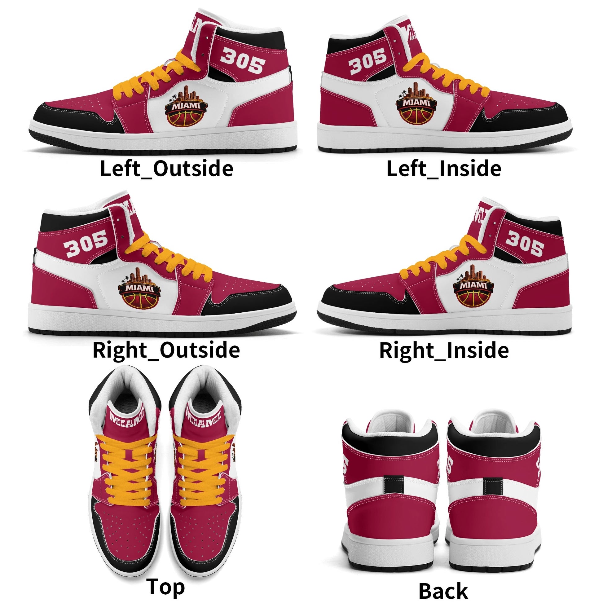 Miami basketball-inspired high top sneakers with all-over city graphic printed upper