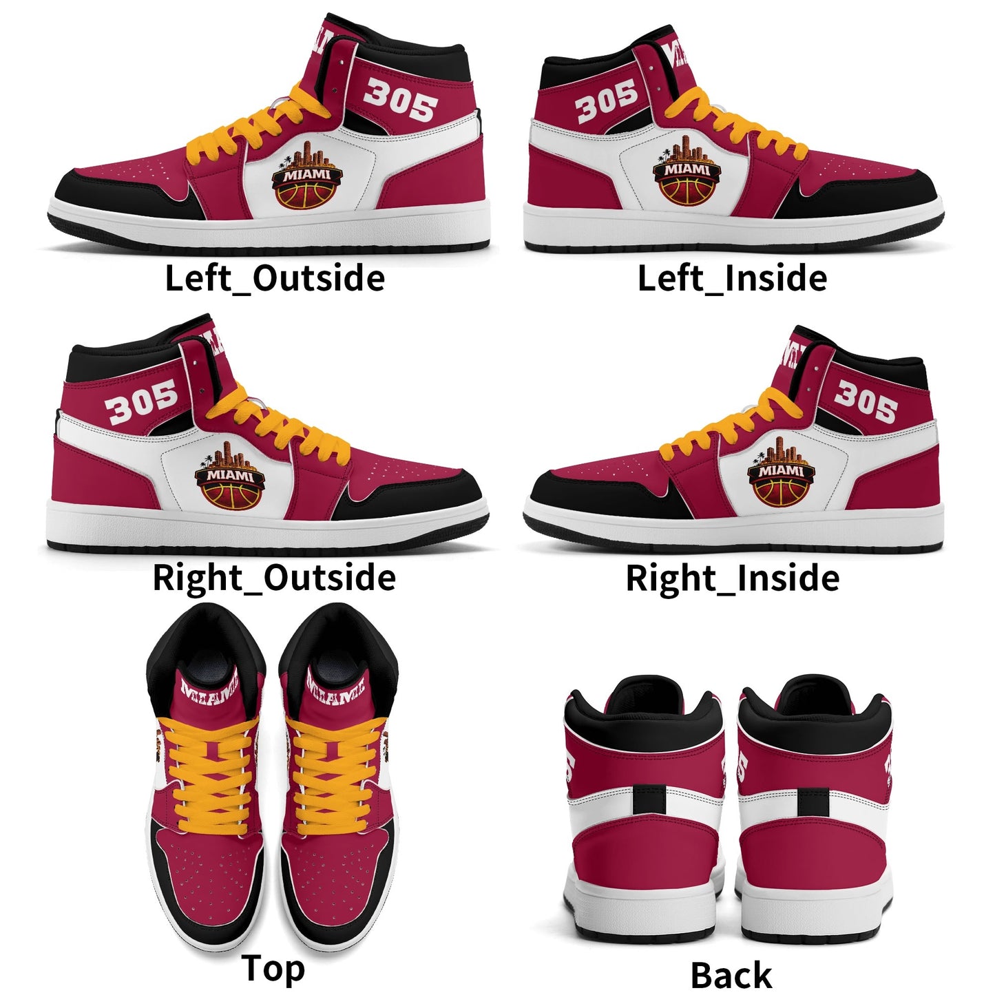 Miami basketball-inspired high top sneakers with all-over city graphic printed upper