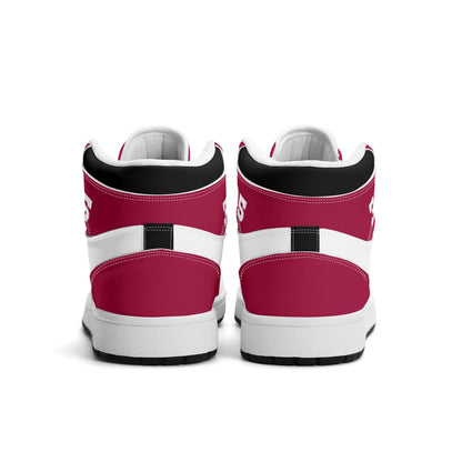 Miami basketball-inspired high top sneakers with all-over city graphic printed upper