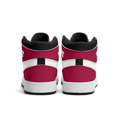 Miami basketball-inspired high top sneakers with all-over city graphic printed upper