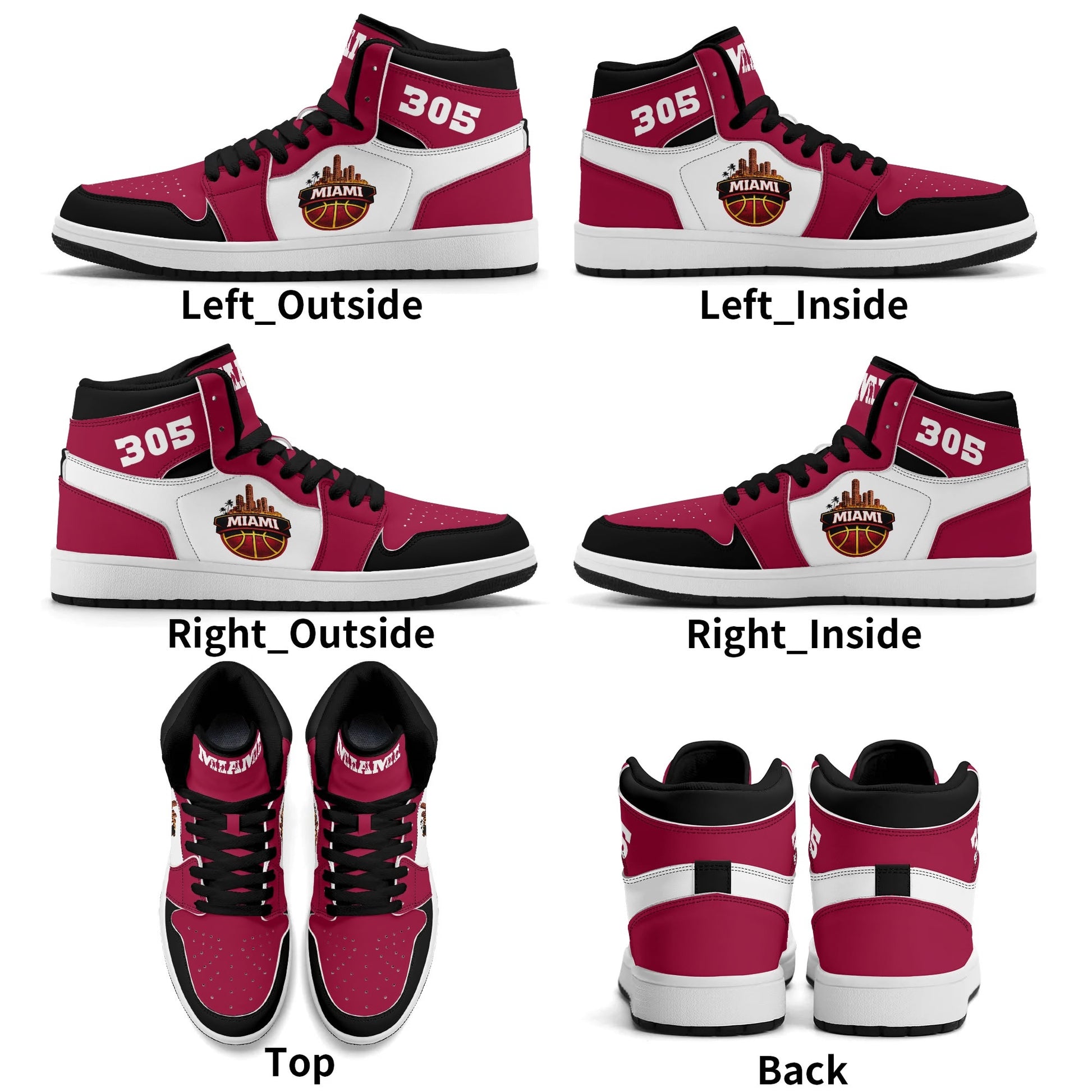 Miami basketball-inspired high top sneakers with all-over city graphic printed upper