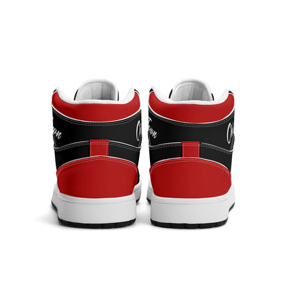 Chicago basketball-inspired high top sneakers in black with all-over city graphic printed upper