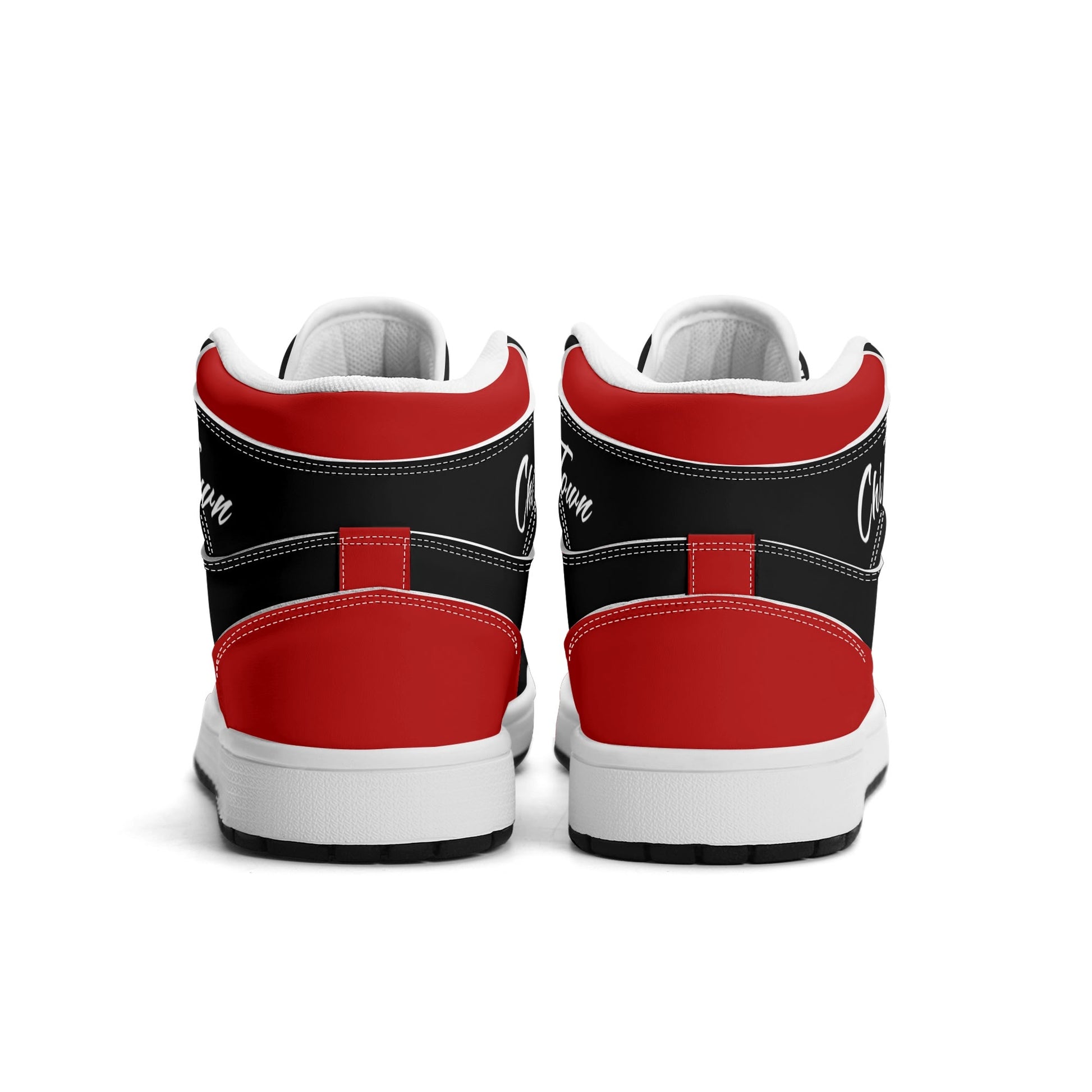 Chicago basketball-inspired high top sneakers in black with all-over city graphic printed upper