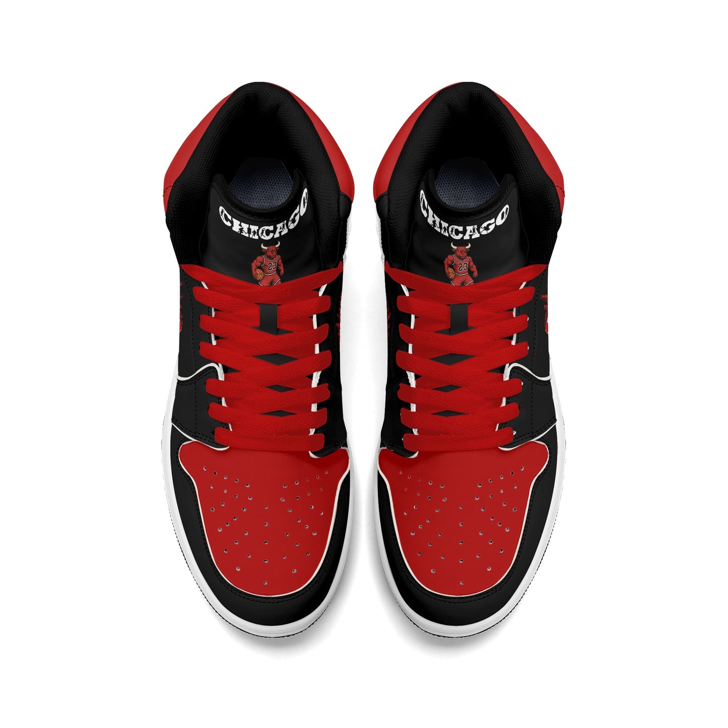 Chicago basketball-inspired high top sneakers in black with all-over city graphic printed upper