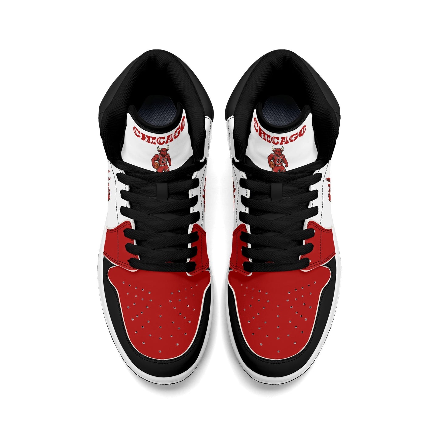 Chicago basketball-inspired high top sneakers in white with all-over city graphic printed upper