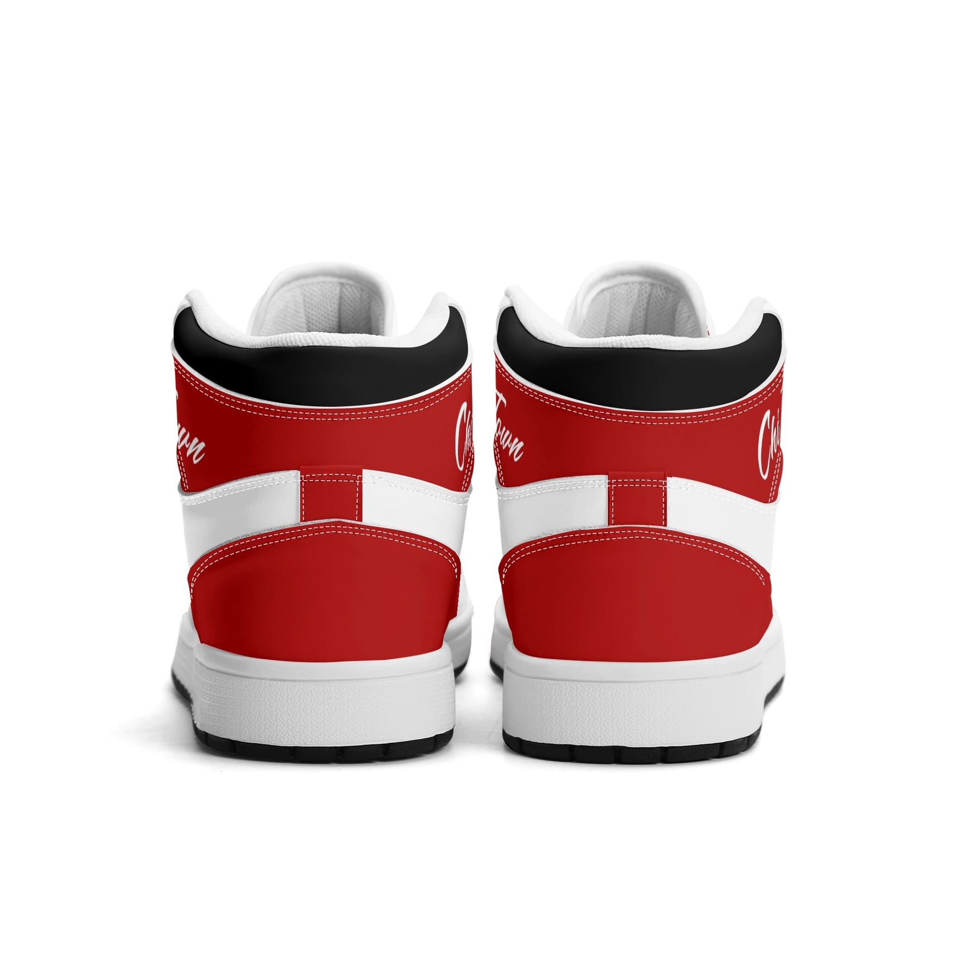 Chicago basketball-inspired high top sneakers in white with all-over city graphic printed upper