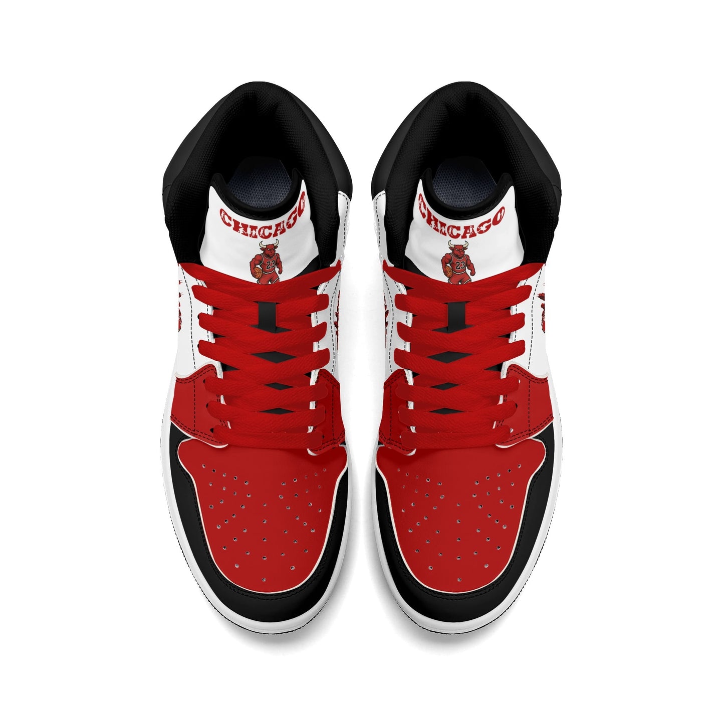Chicago basketball-inspired high top sneakers in white with all-over city graphic printed upper