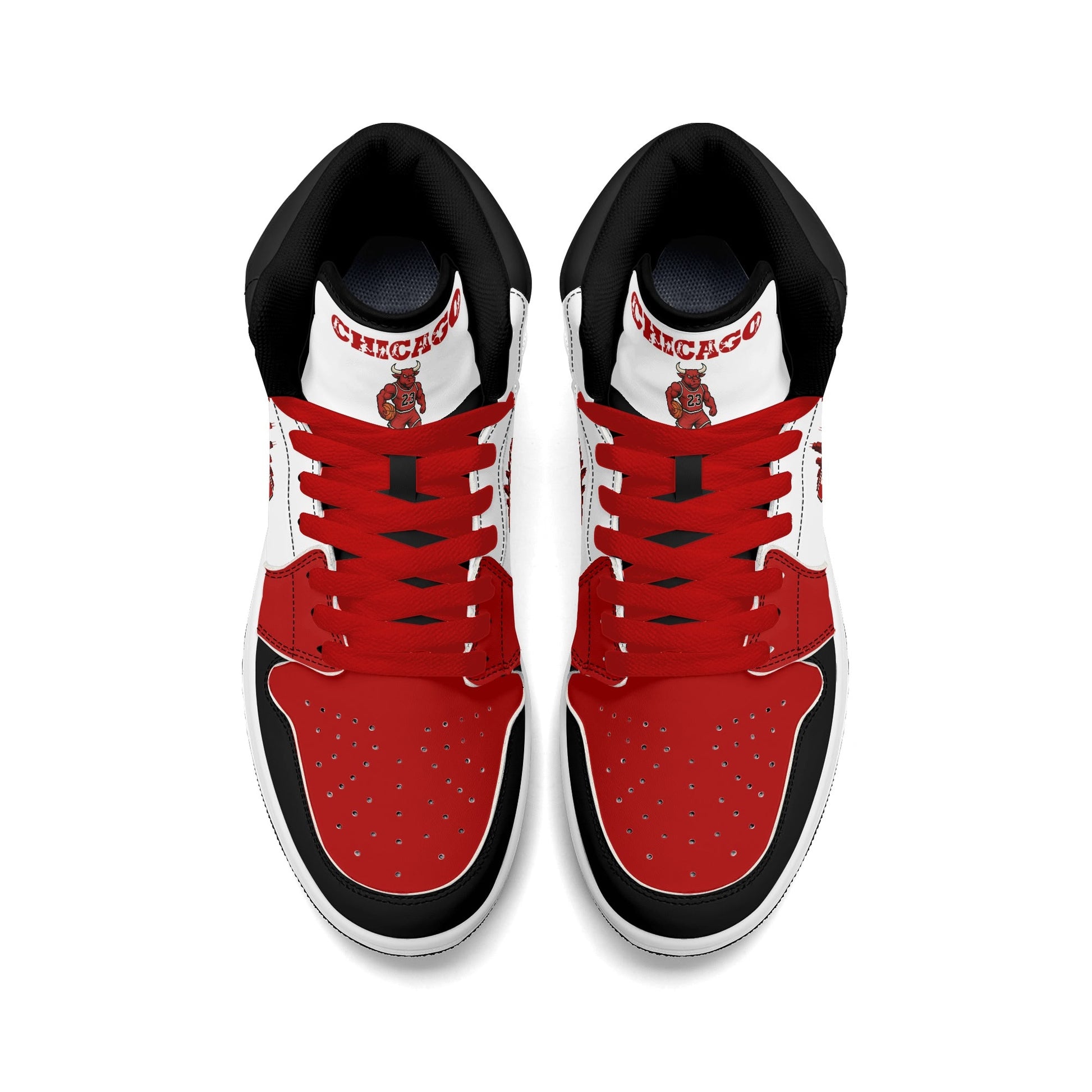 Chicago basketball-inspired high top sneakers in white with all-over city graphic printed upper
