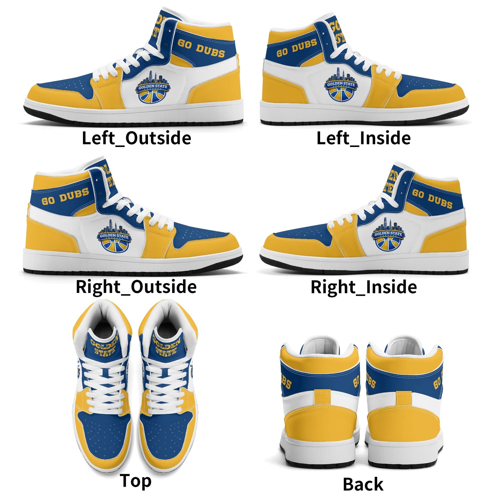 Bay Area basketball-inspired high top sneakers in white with all-over city graphic printed upper