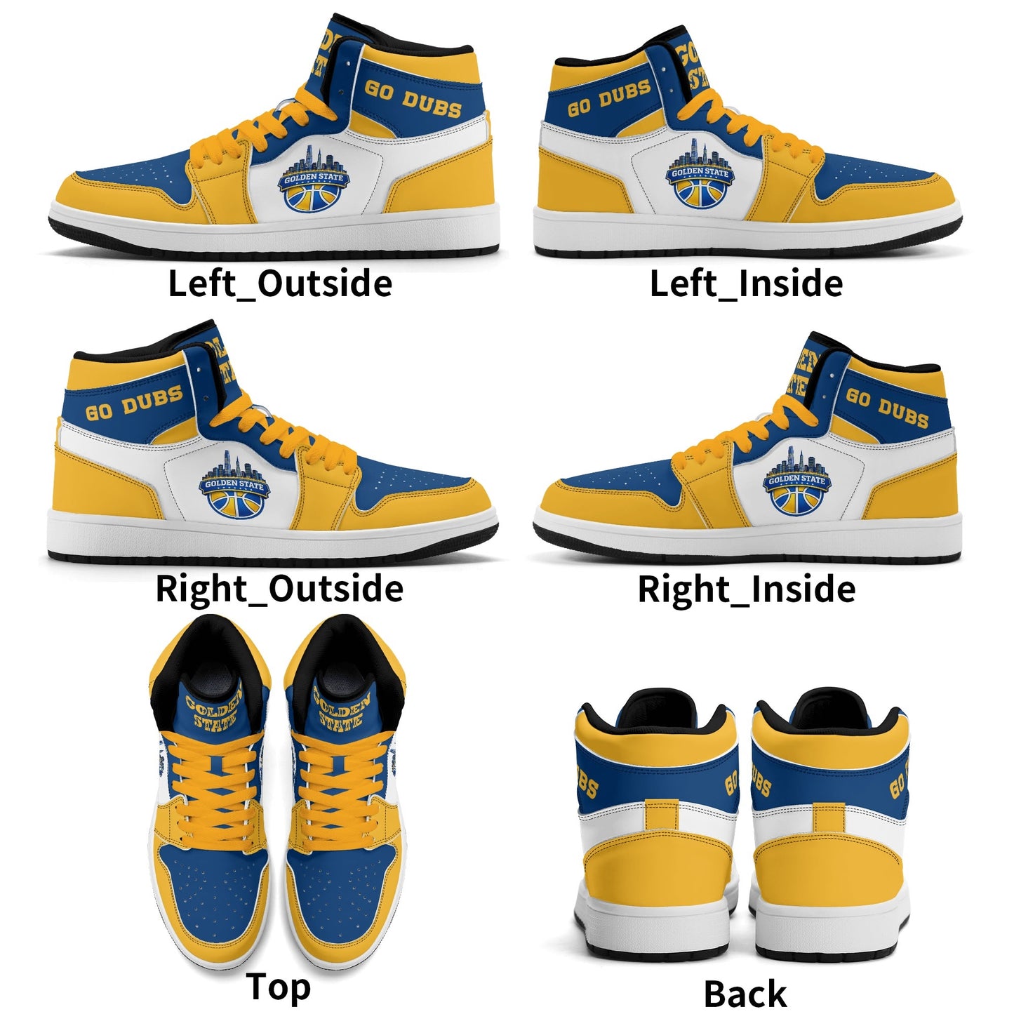 Bay Area basketball-inspired high top sneakers in white with all-over city graphic printed upper