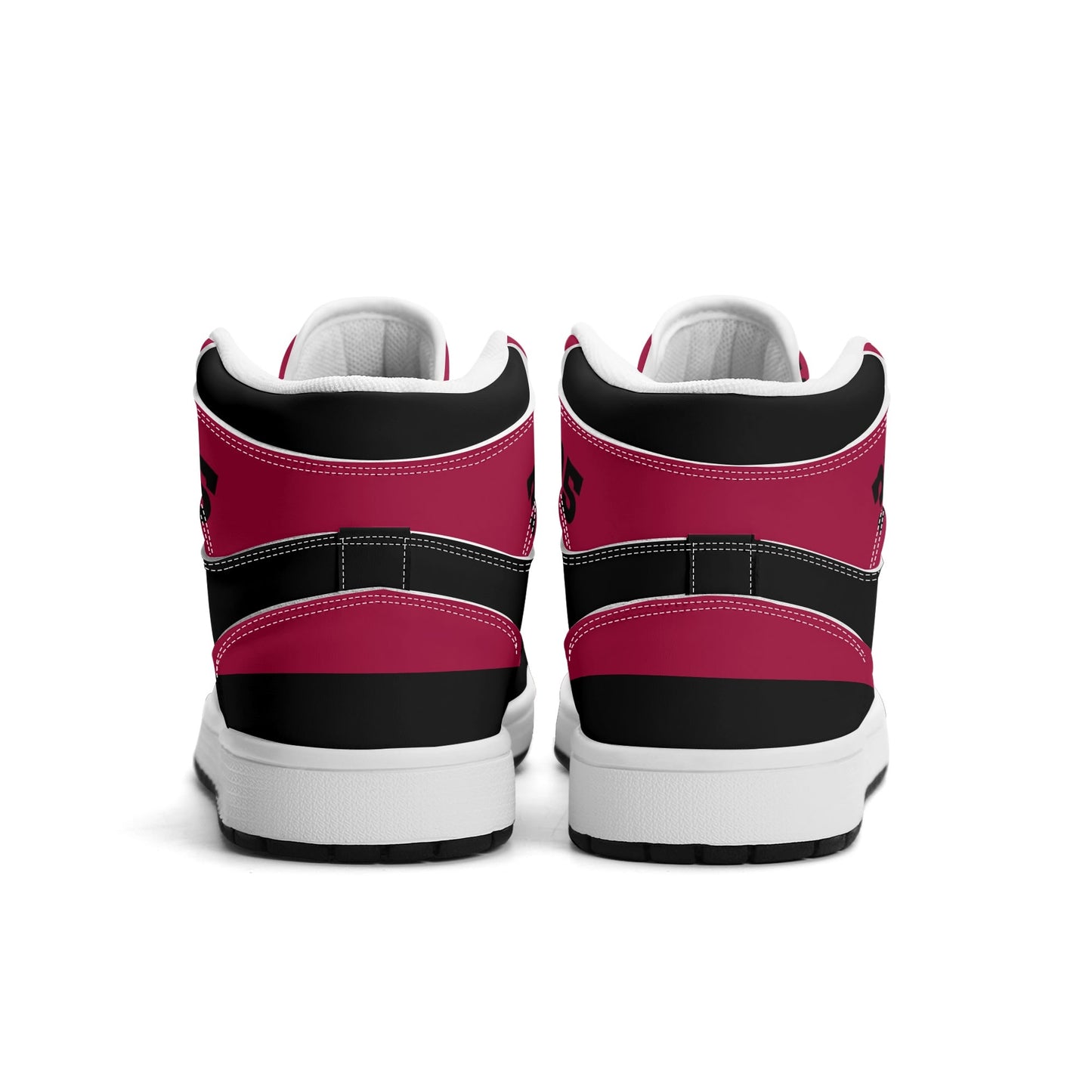 Miami basketball-inspired high top sneakers in red with all-over city graphic printed upper