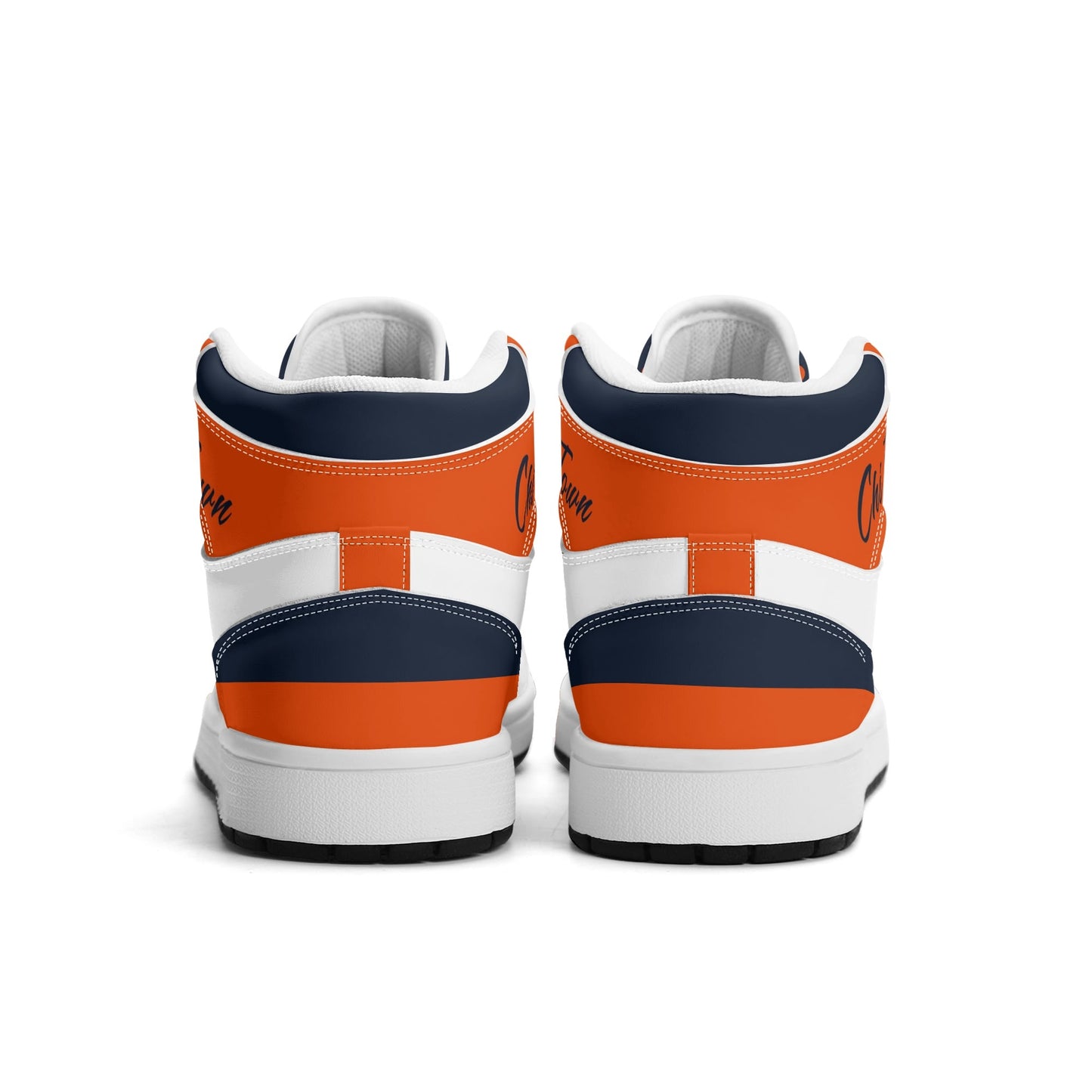 Chicago football-inspired high top sneakers in white with all-over city graphic printed upper
