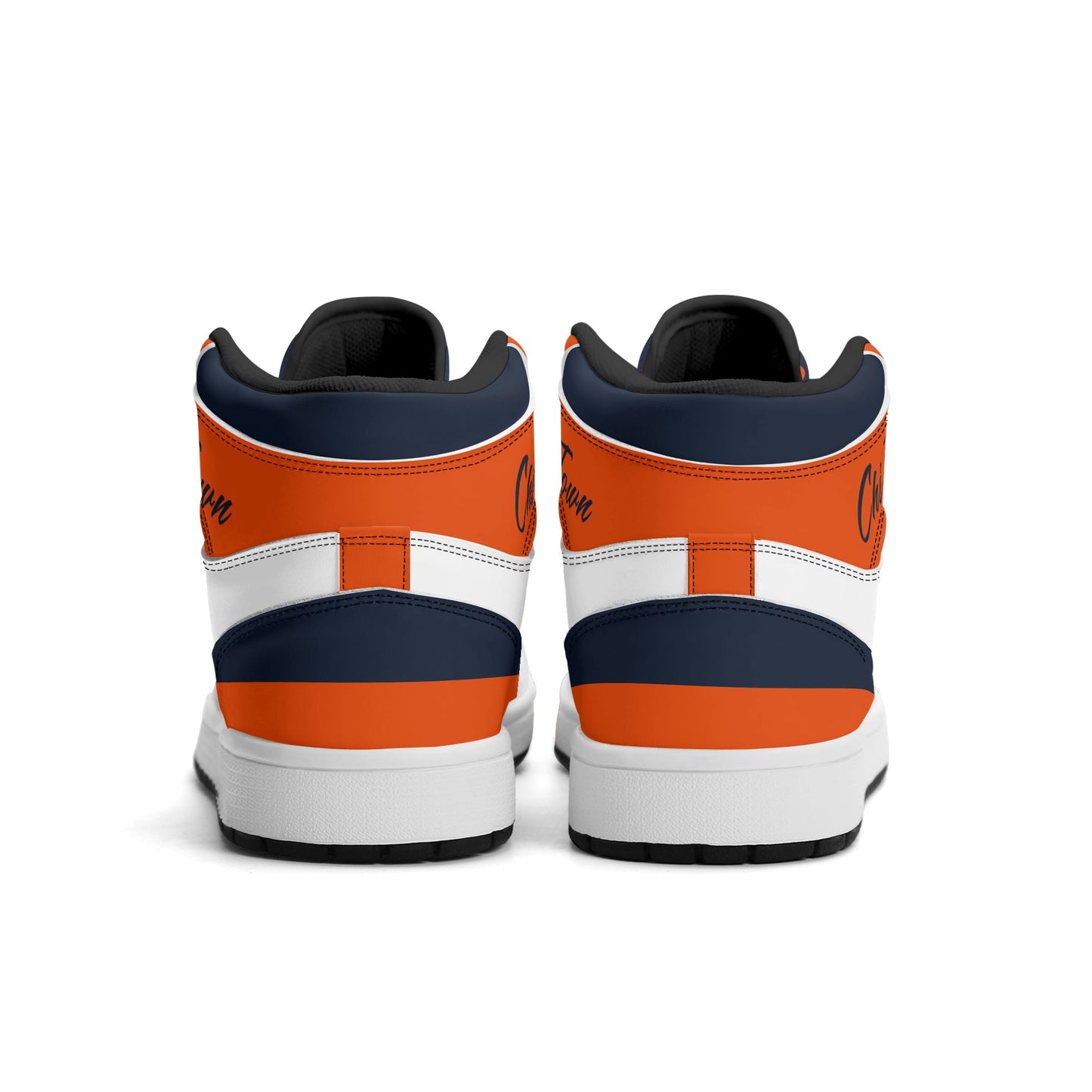 Chicago football-inspired high top sneakers in white with all-over city graphic printed upper