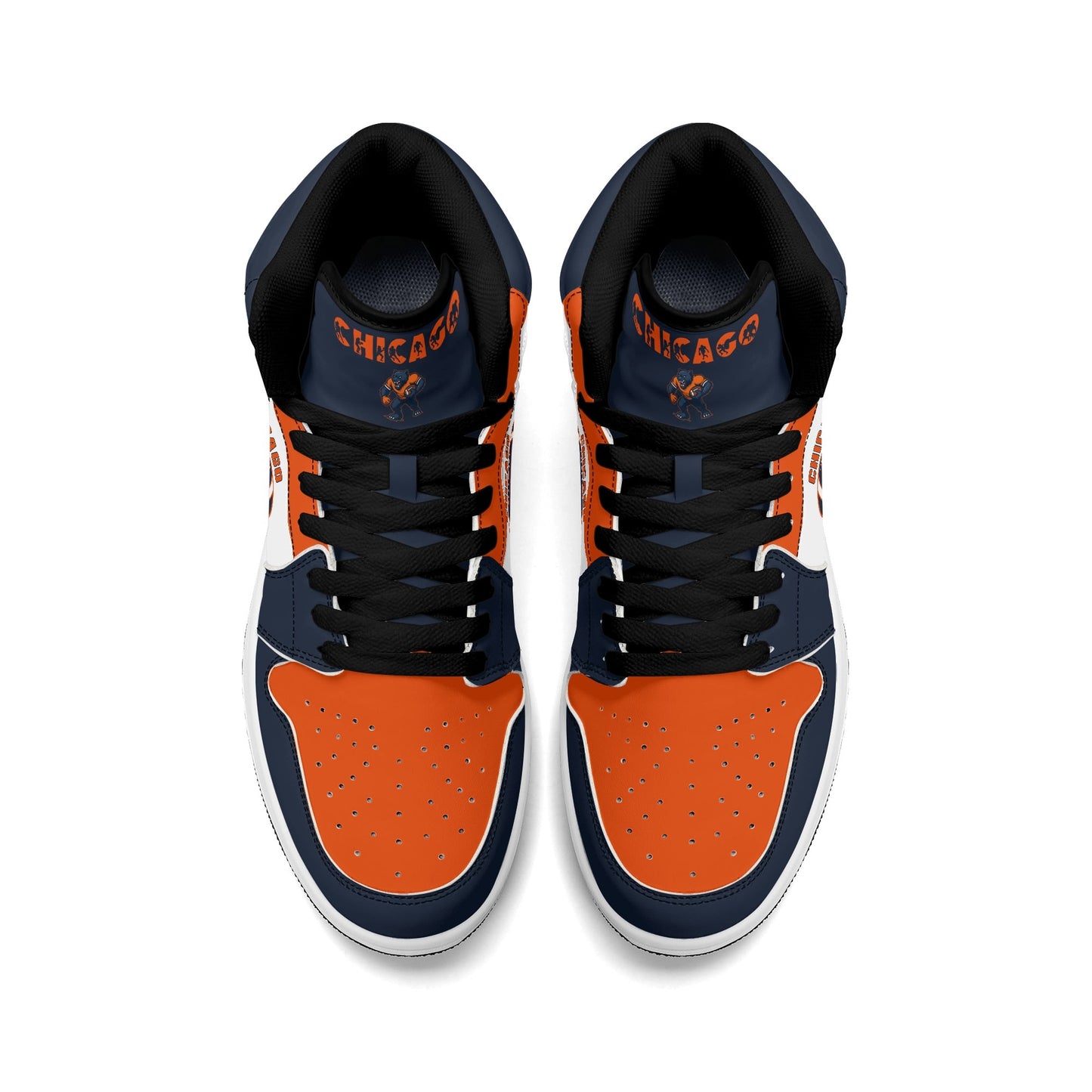 Chicago football-inspired high top sneakers in white with all-over city graphic printed upper