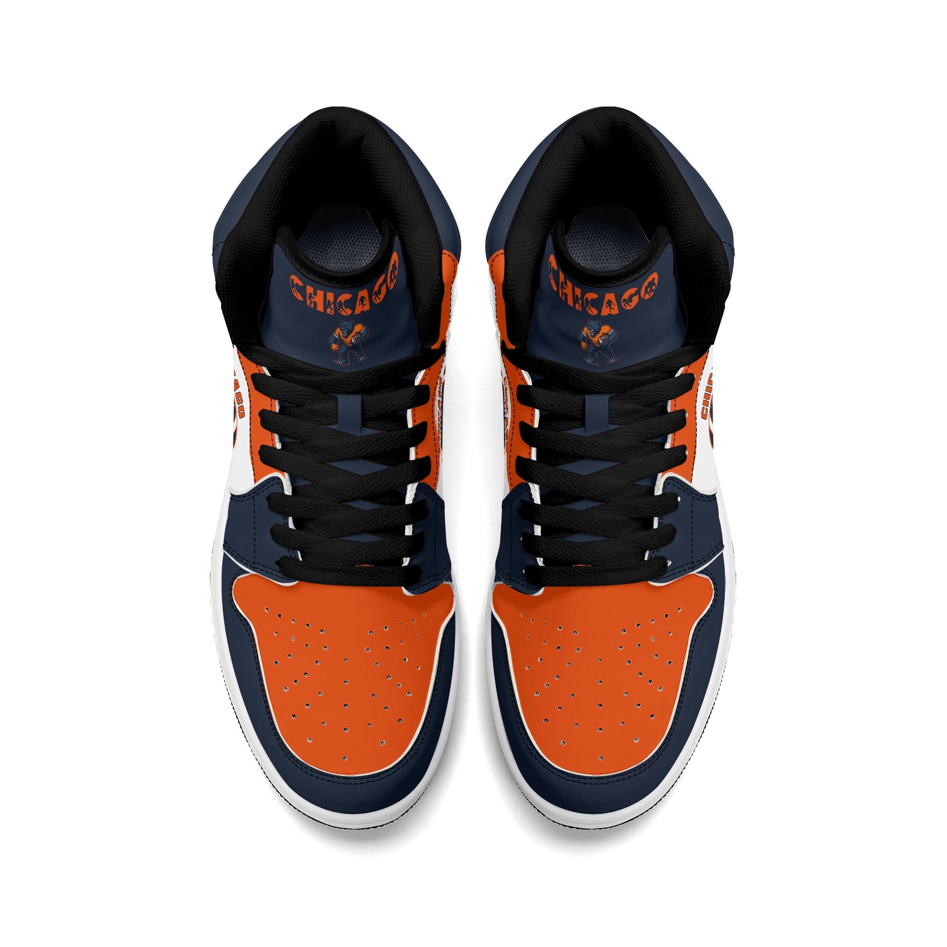 Chicago football-inspired high top sneakers in white with all-over city graphic printed upper