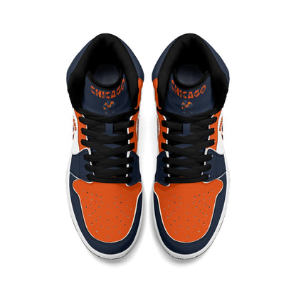 Chicago football-inspired high top sneakers in white with all-over city graphic printed upper