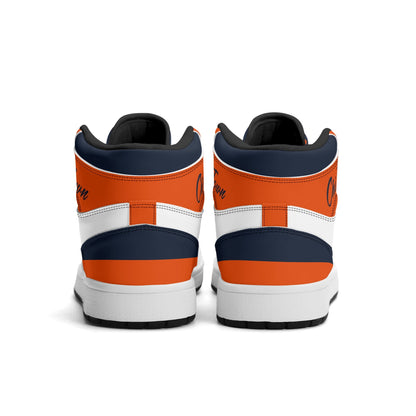 Chicago football-inspired high top sneakers in white with all-over city graphic printed upper