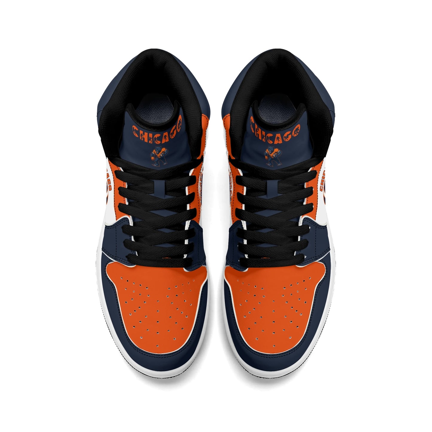Chicago football-inspired high top sneakers in white with all-over city graphic printed upper