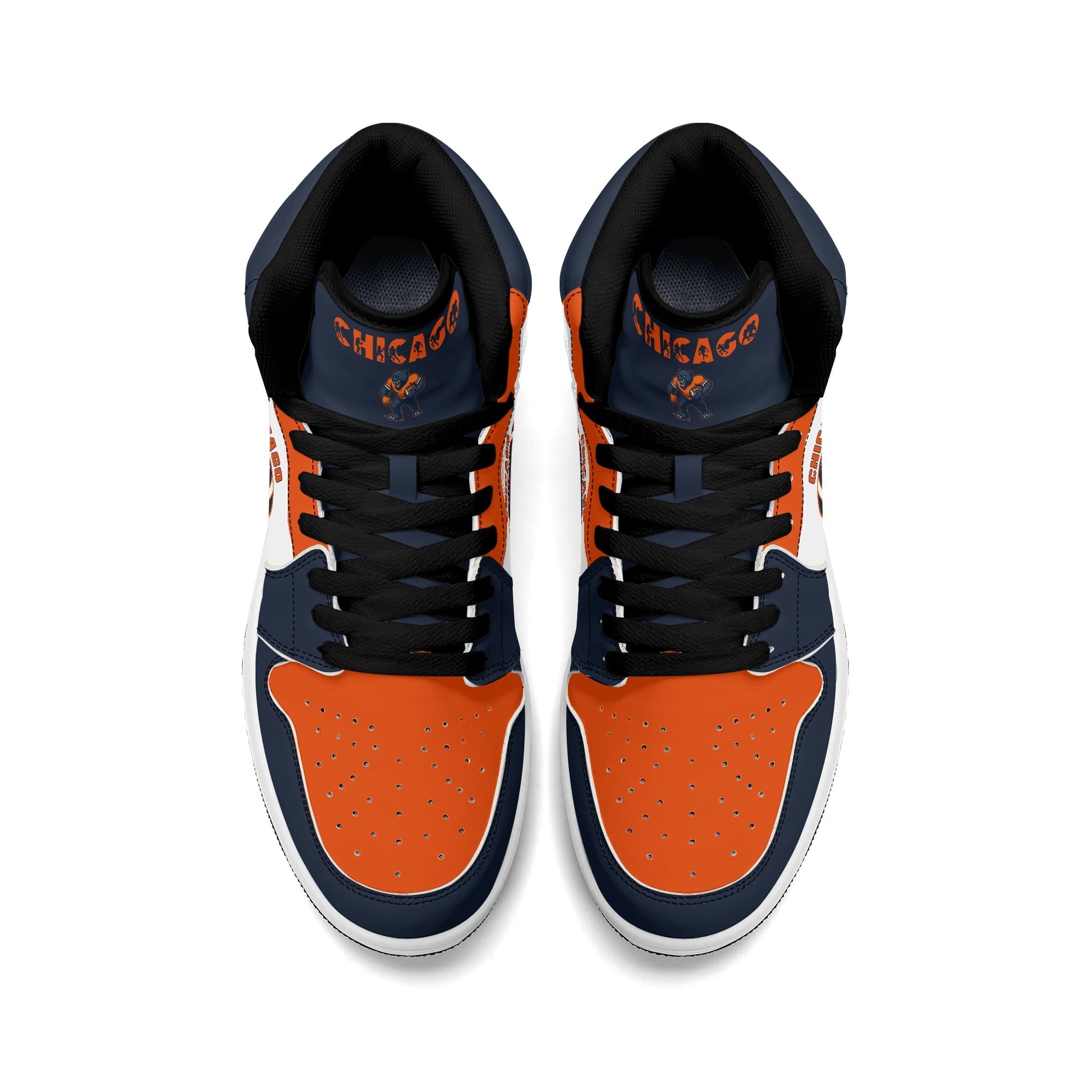 Chicago football-inspired high top sneakers in white with all-over city graphic printed upper