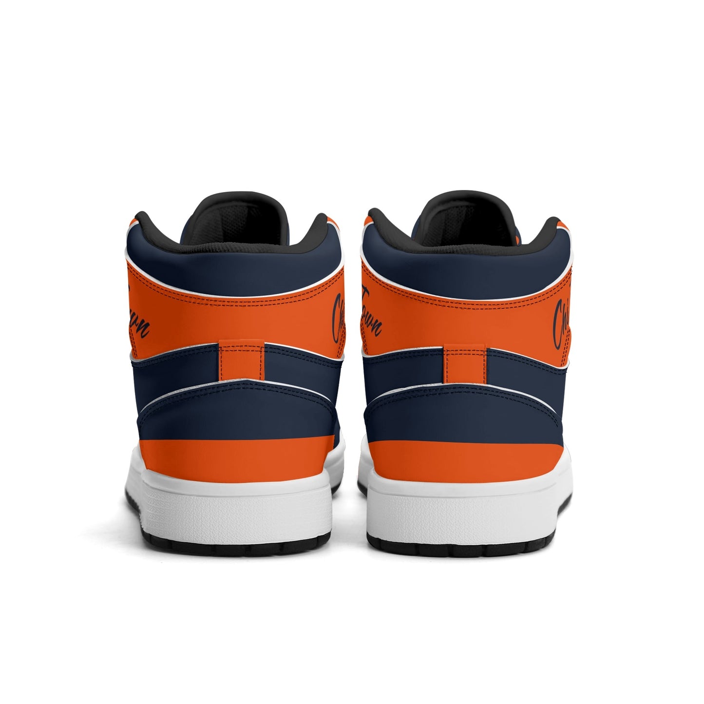 Chicago football-inspired high top sneakers in navy with all-over city graphic printed upper