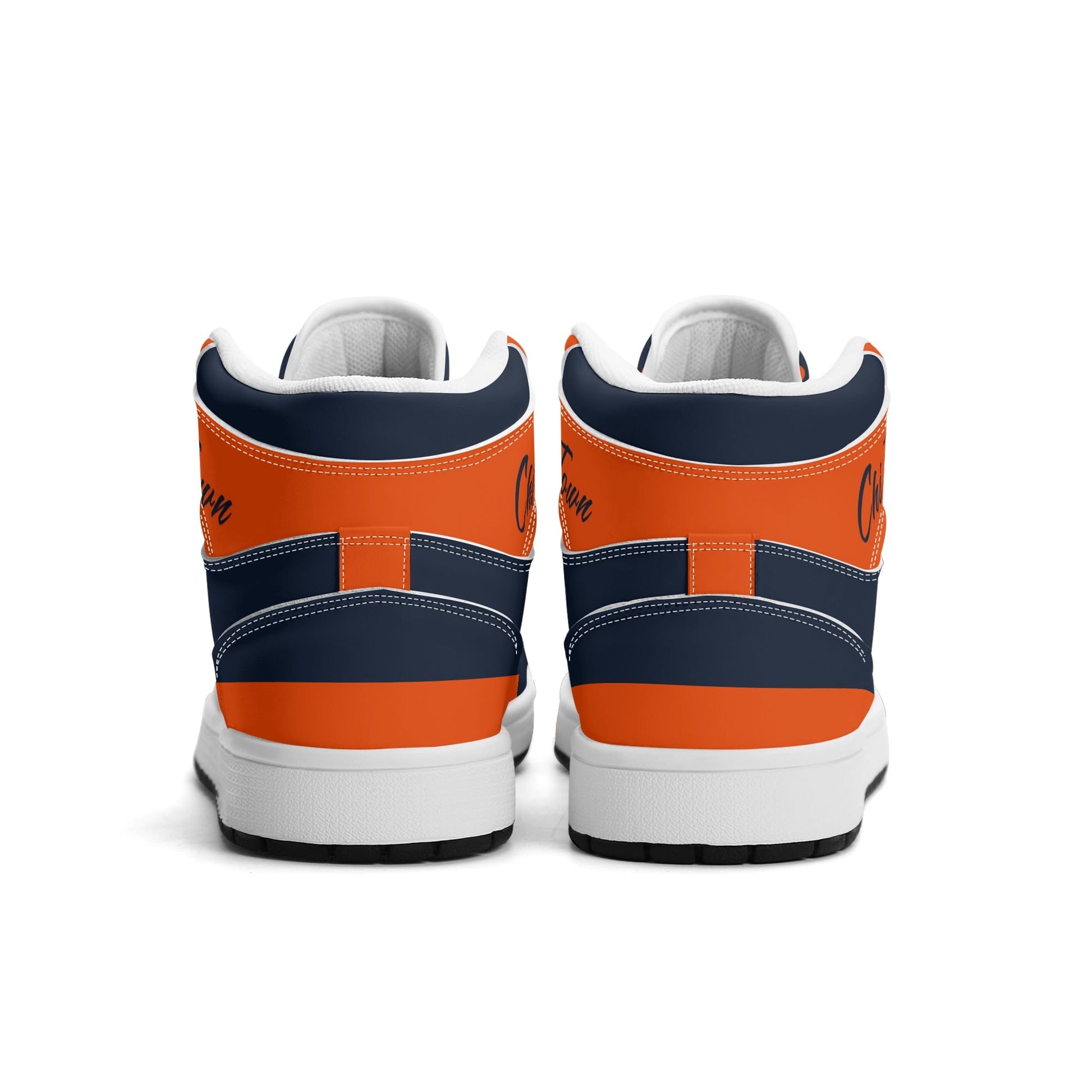 Chicago football-inspired high top sneakers in navy with all-over city graphic printed upper