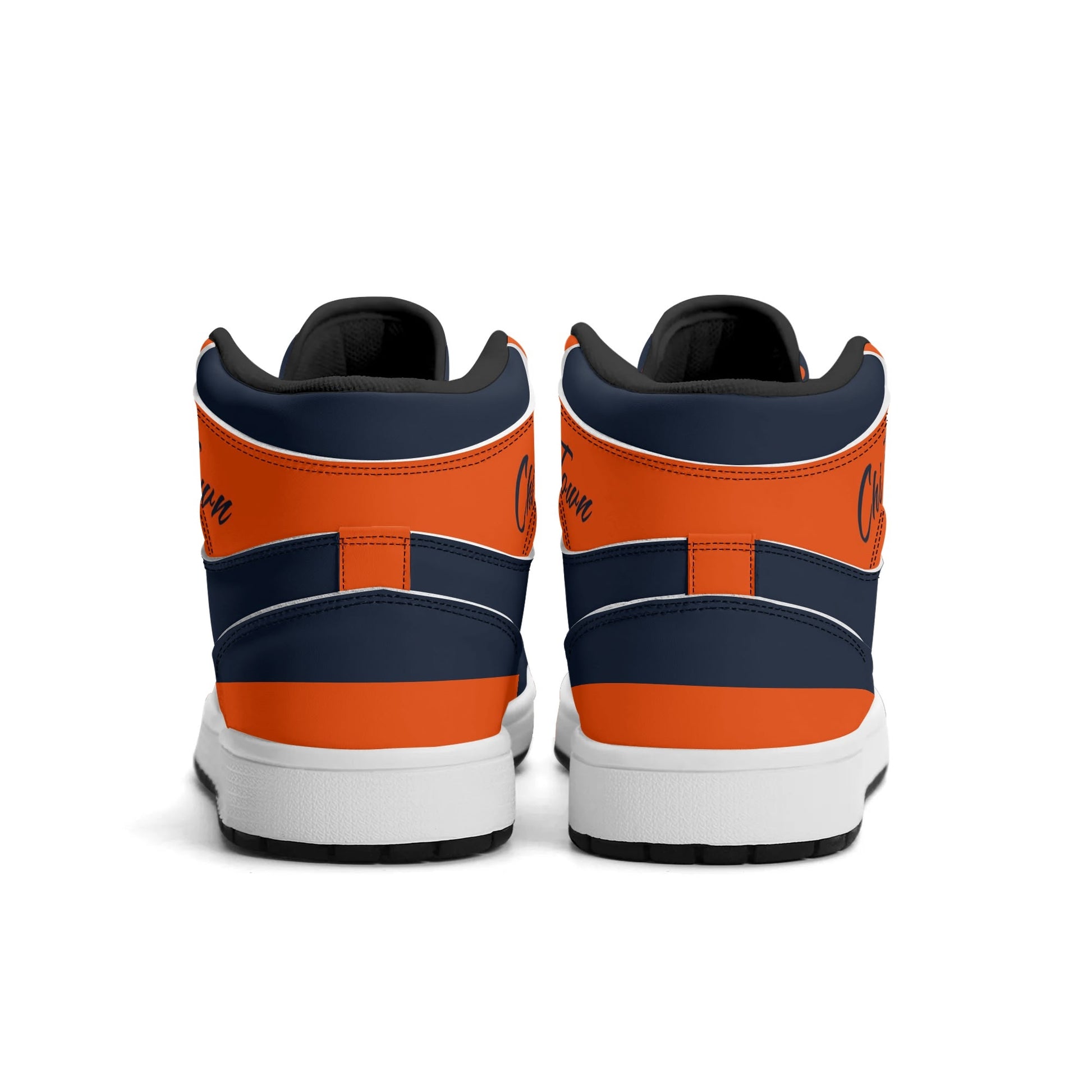 Chicago football-inspired high top sneakers in navy with all-over city graphic printed upper