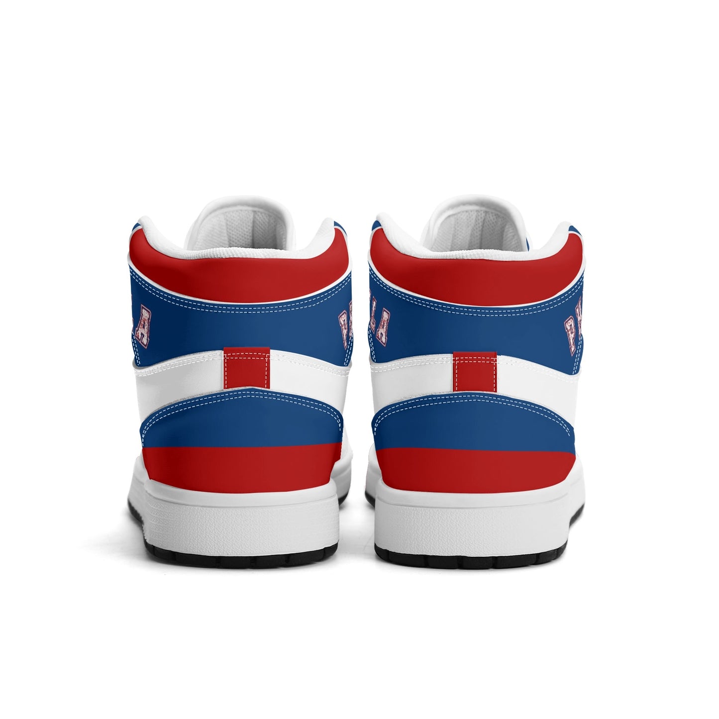 Philadelphia basketball-inspired high top sneakers with all-over city graphic printed upper