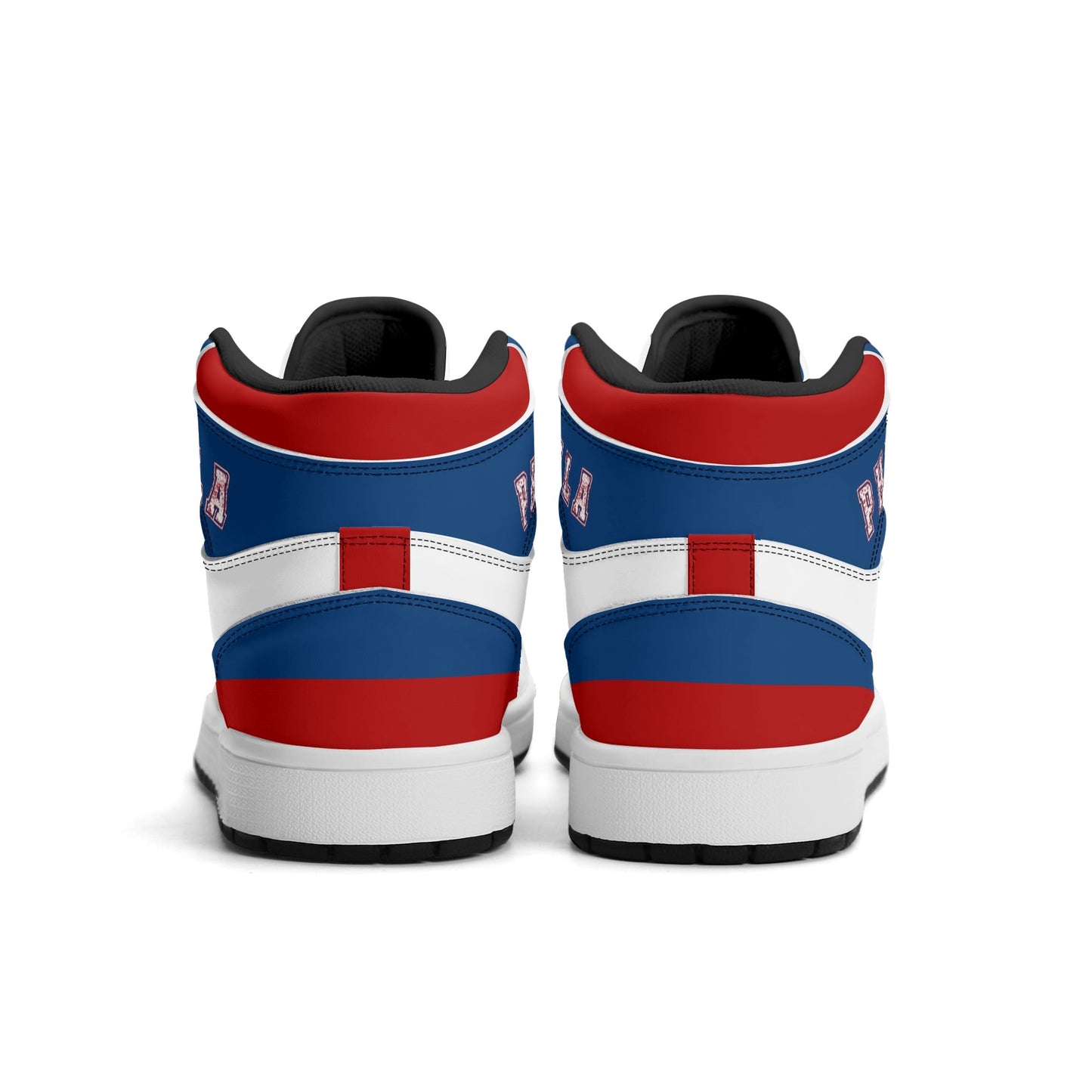 Philadelphia basketball-inspired high top sneakers with all-over city graphic printed upper
