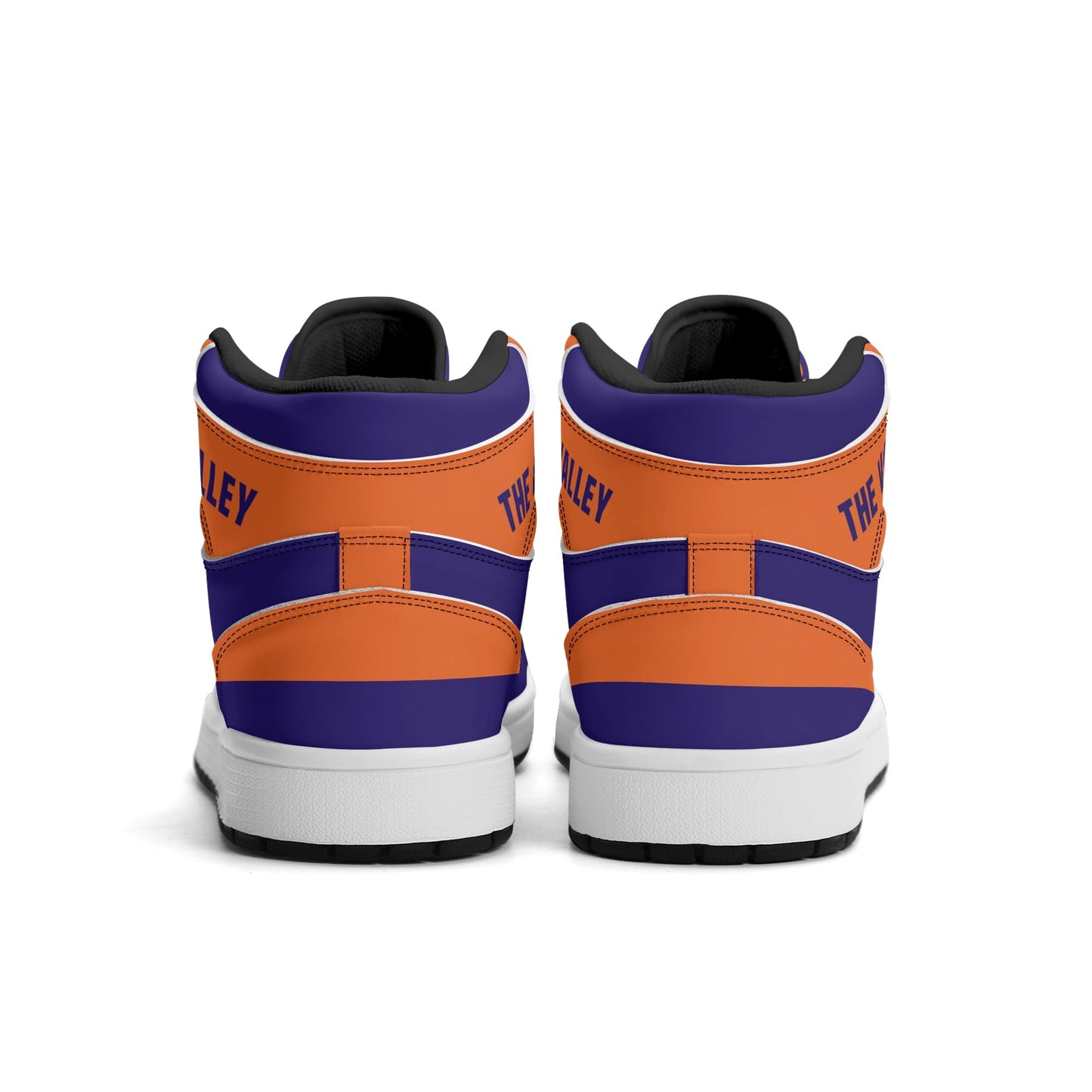Phoenix basketball-inspired high top sneakers in purple with all-over city graphic printed upper