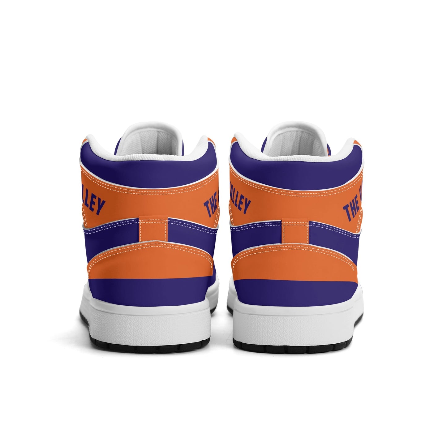 Phoenix basketball-inspired high top sneakers in purple with all-over city graphic printed upper