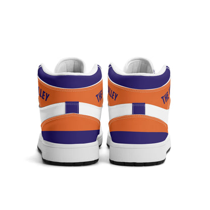Phoenix basketball-inspired high top sneakers in white with all-over city graphic printed upper