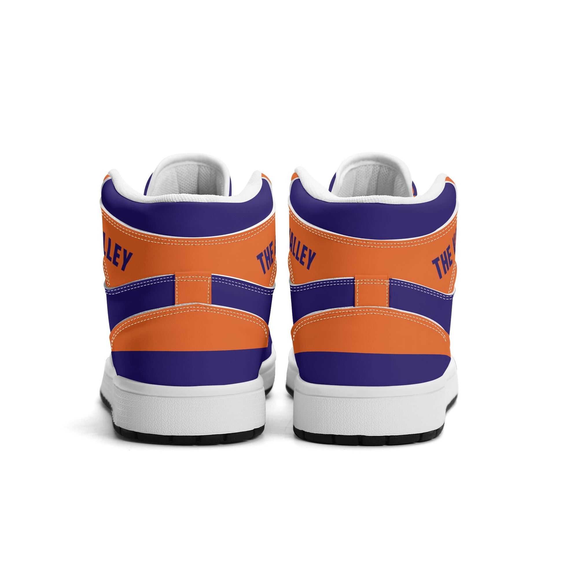 Phoenix basketball-inspired high top sneakers in purple with all-over city graphic printed upper
