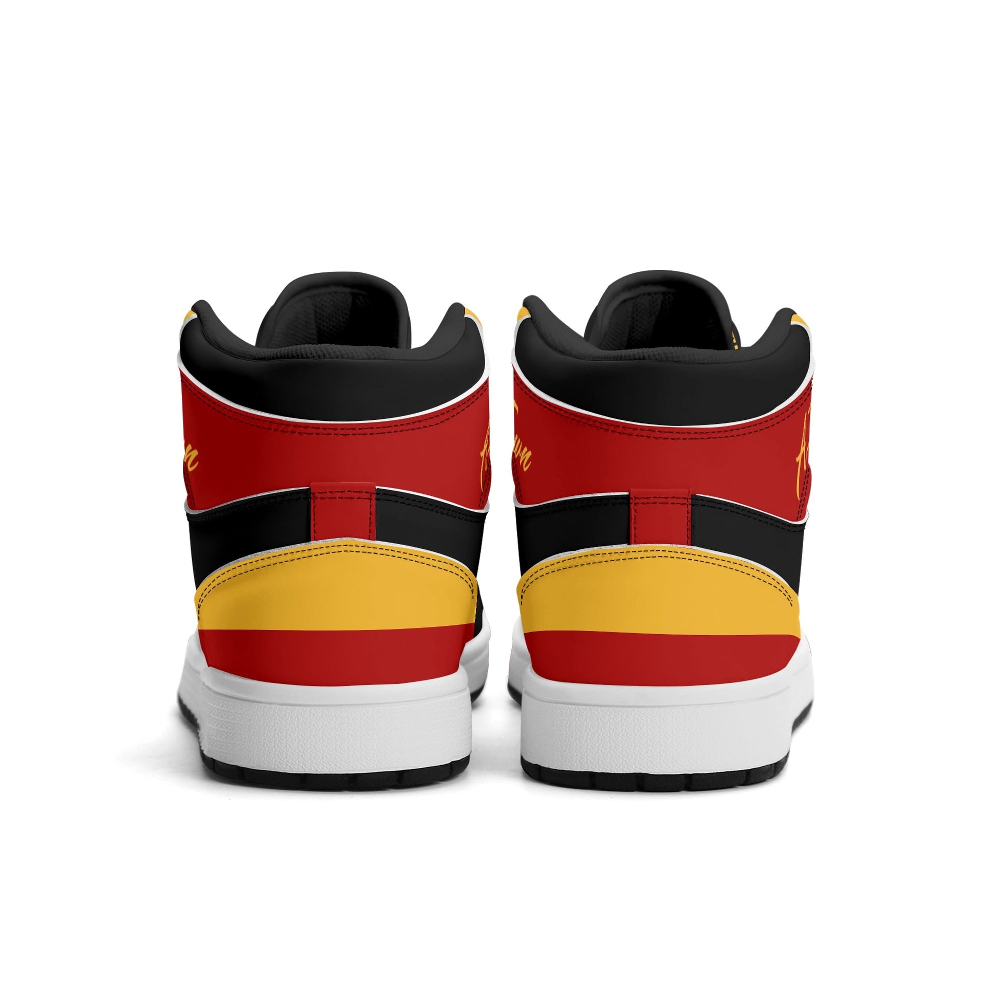 Atlanta basketball-inspired high top sneakers in black with all-over city graphic printed upper