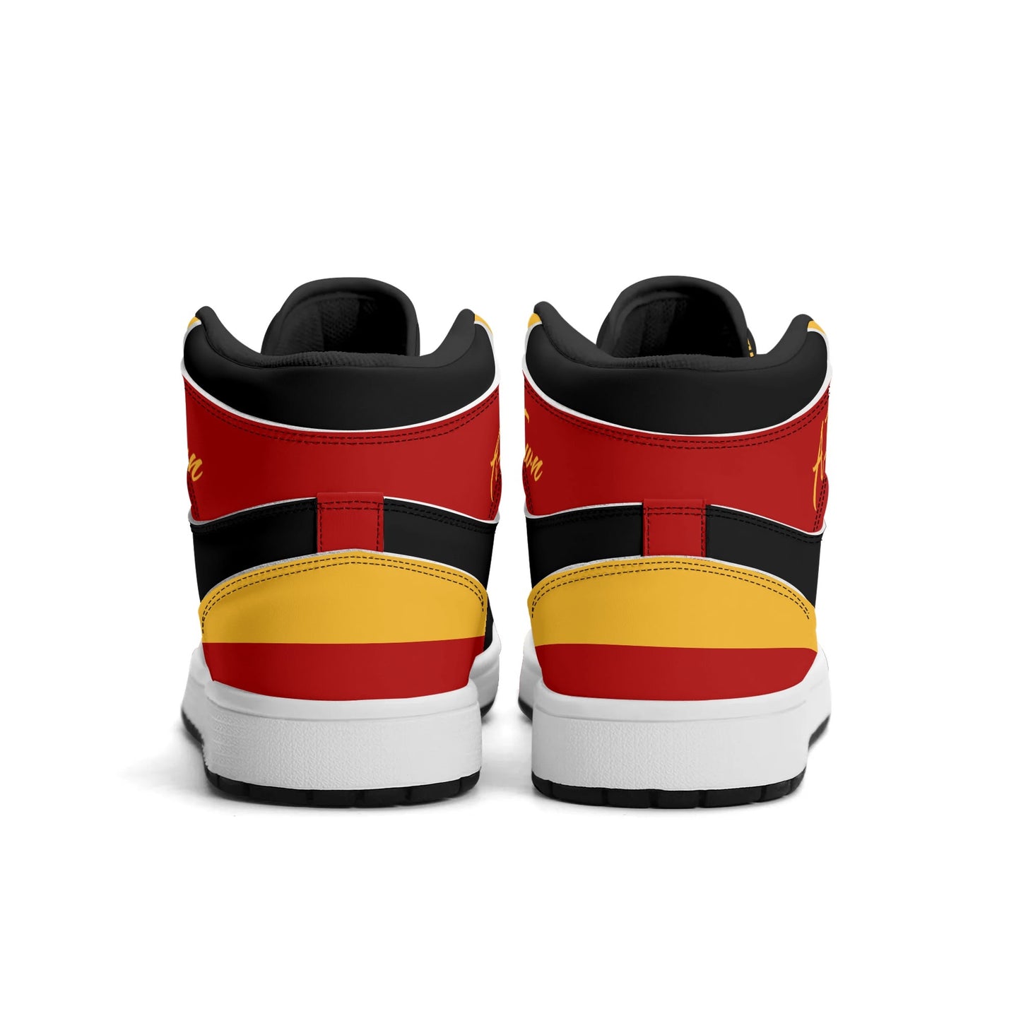 Atlanta basketball-inspired high top sneakers in black with all-over city graphic printed upper
