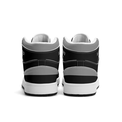 San Antonio basketball-inspired high top sneakers in black with all-over city graphic printed upper